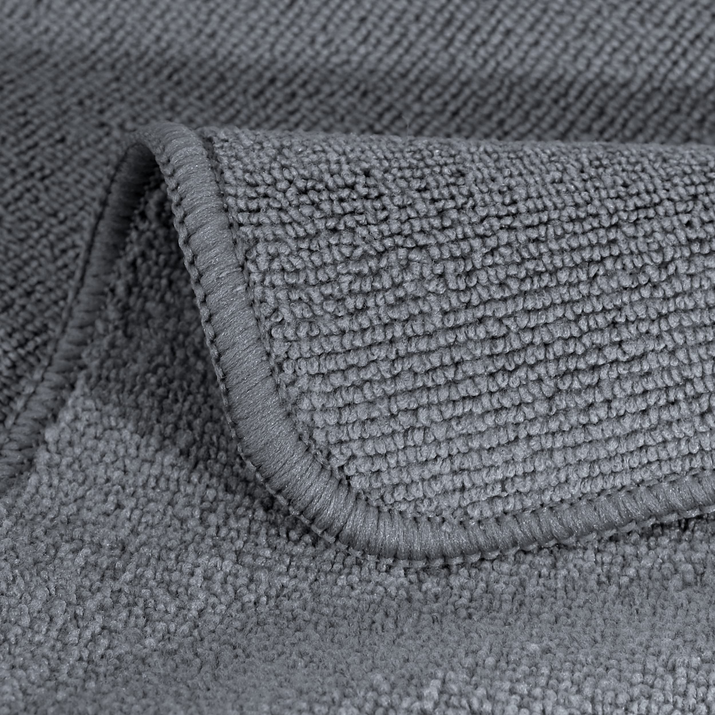 Polyte Microfiber Cleaning Towel (16X16, 12 Pack Professional, Blue,Camel,Gray)