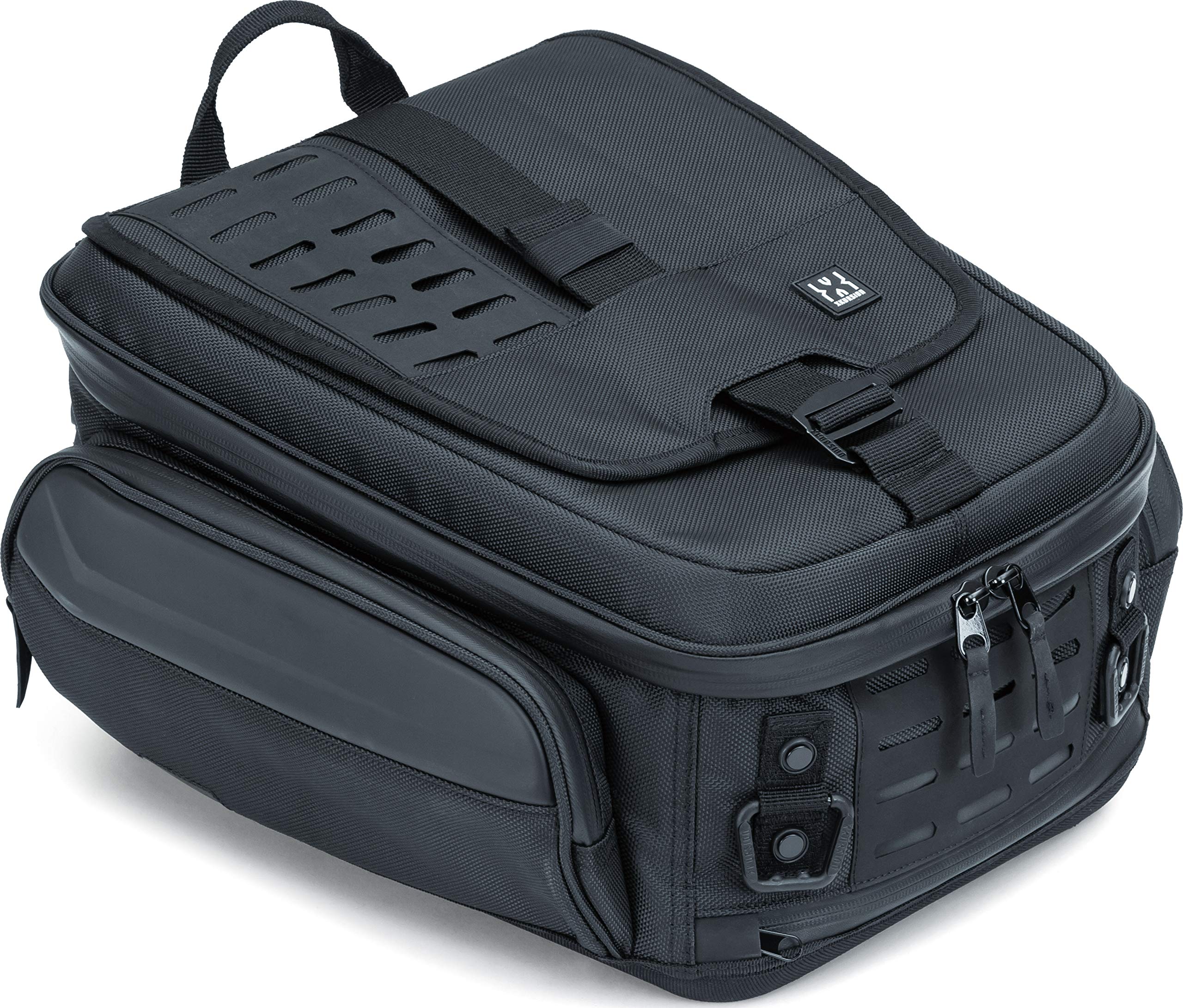 Kuryakyn 5256 Xkursion Xb Ambassador Tail Bag: Weather Resistant Motorcycle Travel Luggage With Mounting Straps, Black