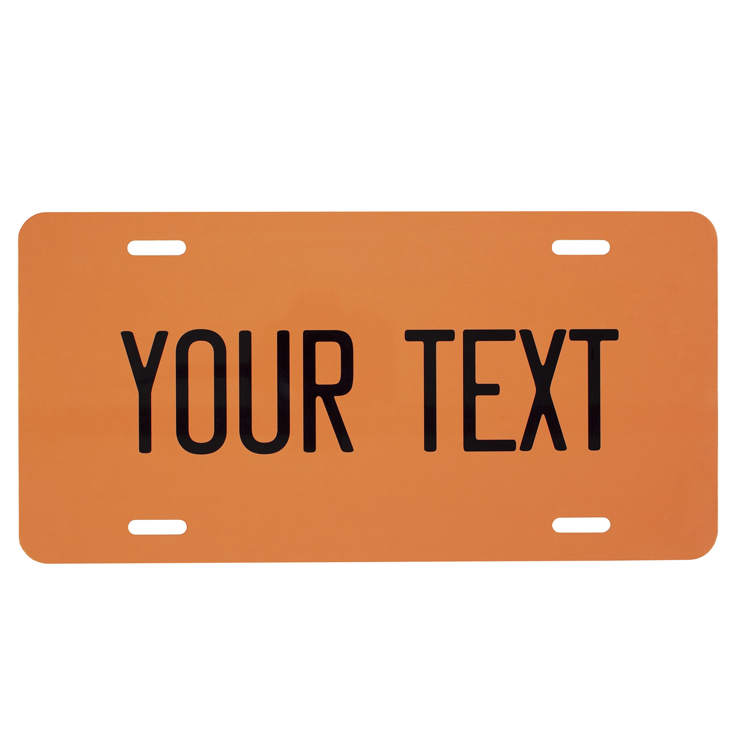 Custom License Plate For Front Of Car - Personalized Car Tags - 6” X 12” Universal Fit (Orange)