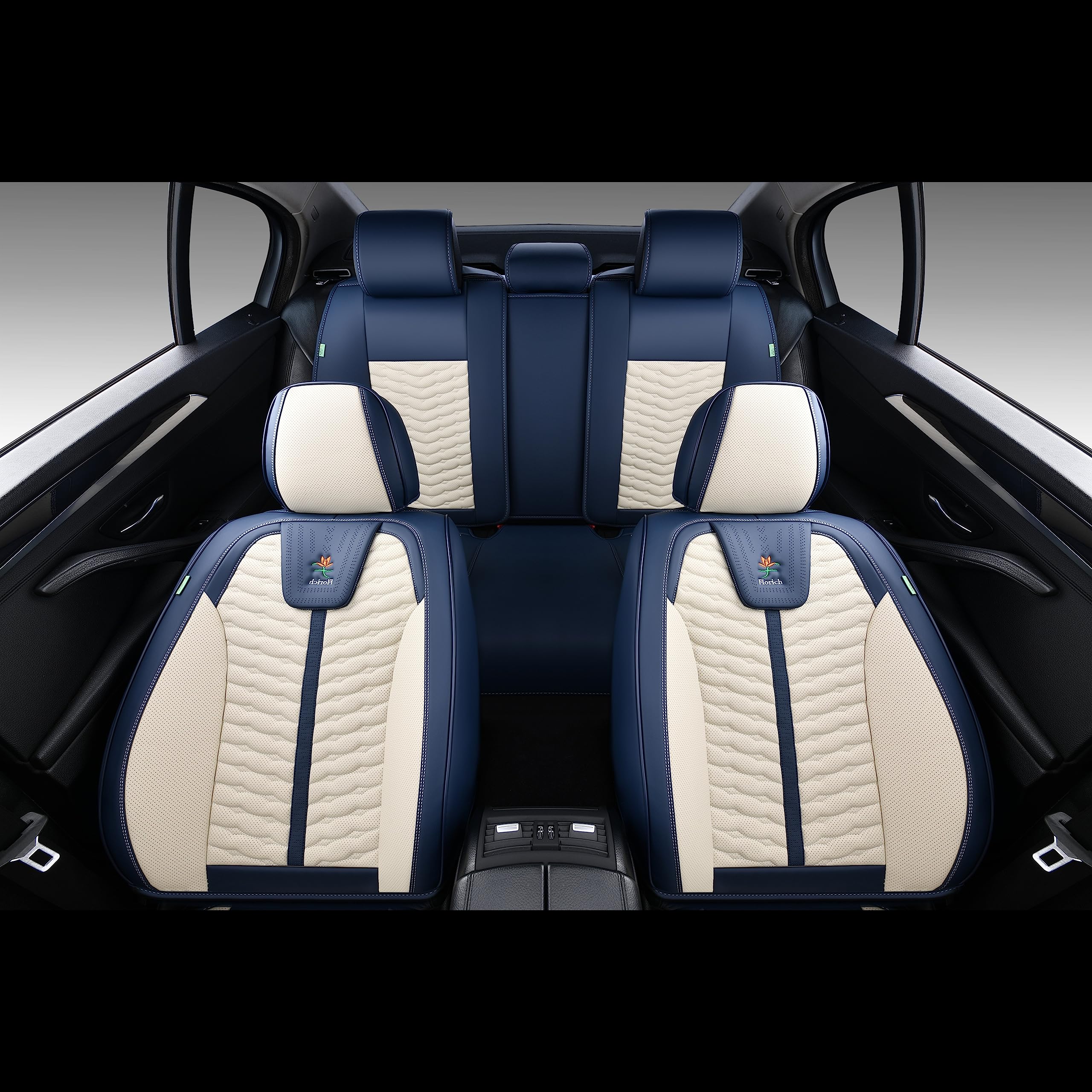 FLORICH Seat Covers for Cars, Seat Covers Full Set 5 Seats, Waterproof Leather Car Seat Covers, Front and Rear Seat Covers, Univ