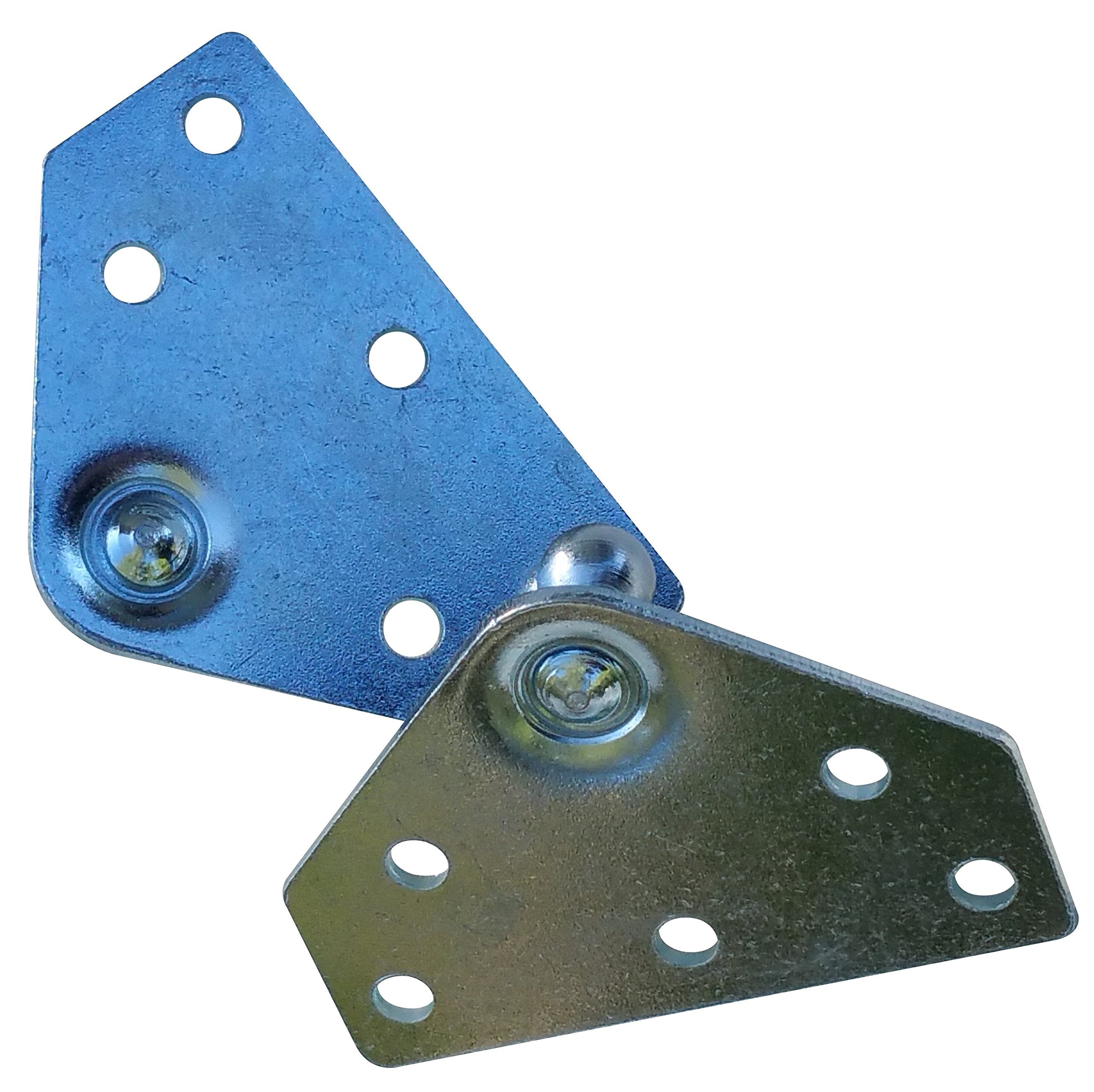Large Flat Lift Support Bracket - Zinc Plated 14 Gauge Steel - 10mm Ball Stud - Gas Strut Mounting Brackets - Gas Shock Lid Strut Prop Spring Mount