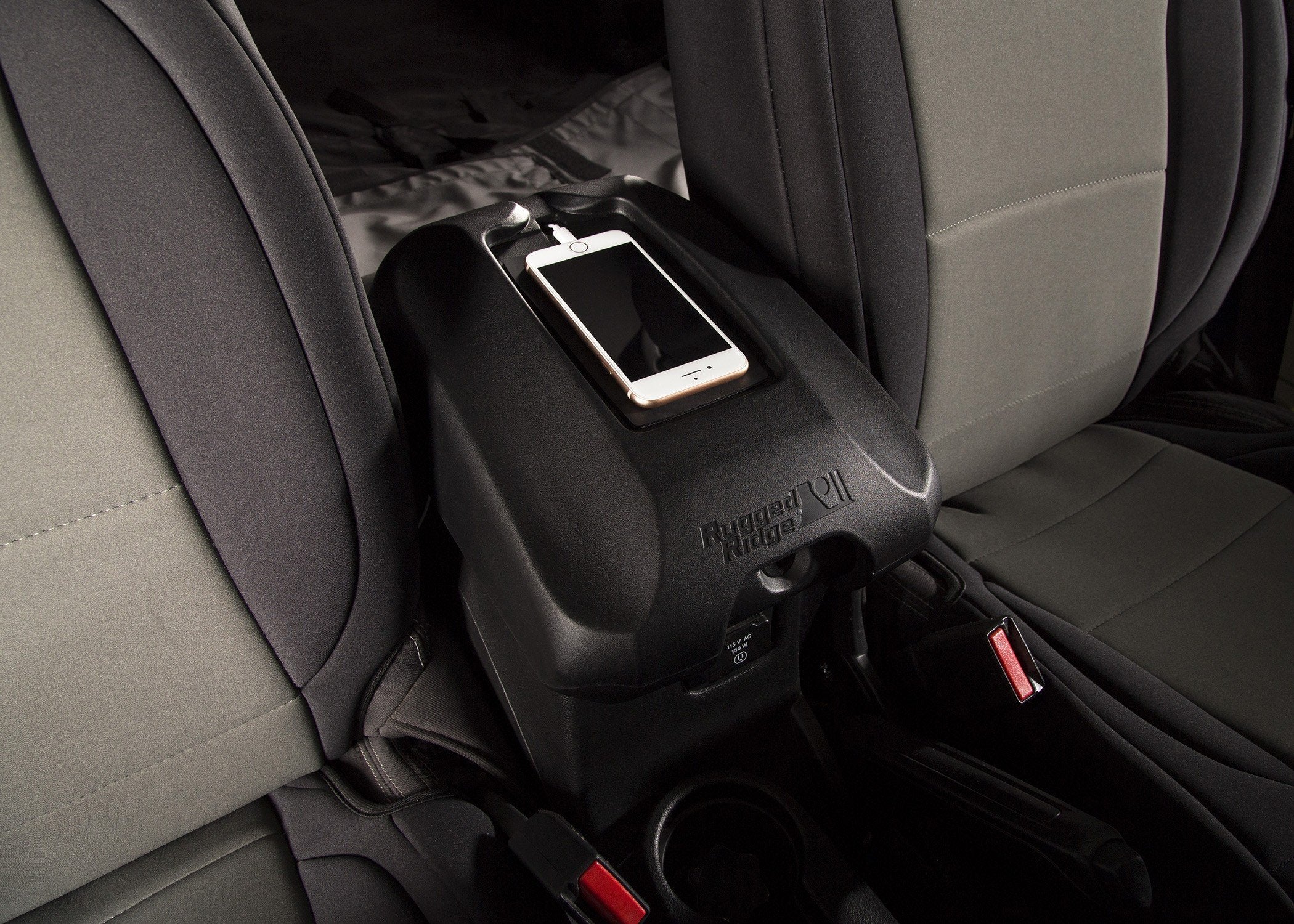Rugged Ridge | Center Console Cover, W/Phone Holder, Black | 13107.62 | Fits 2011-2018 Jeep Wrangler Jk