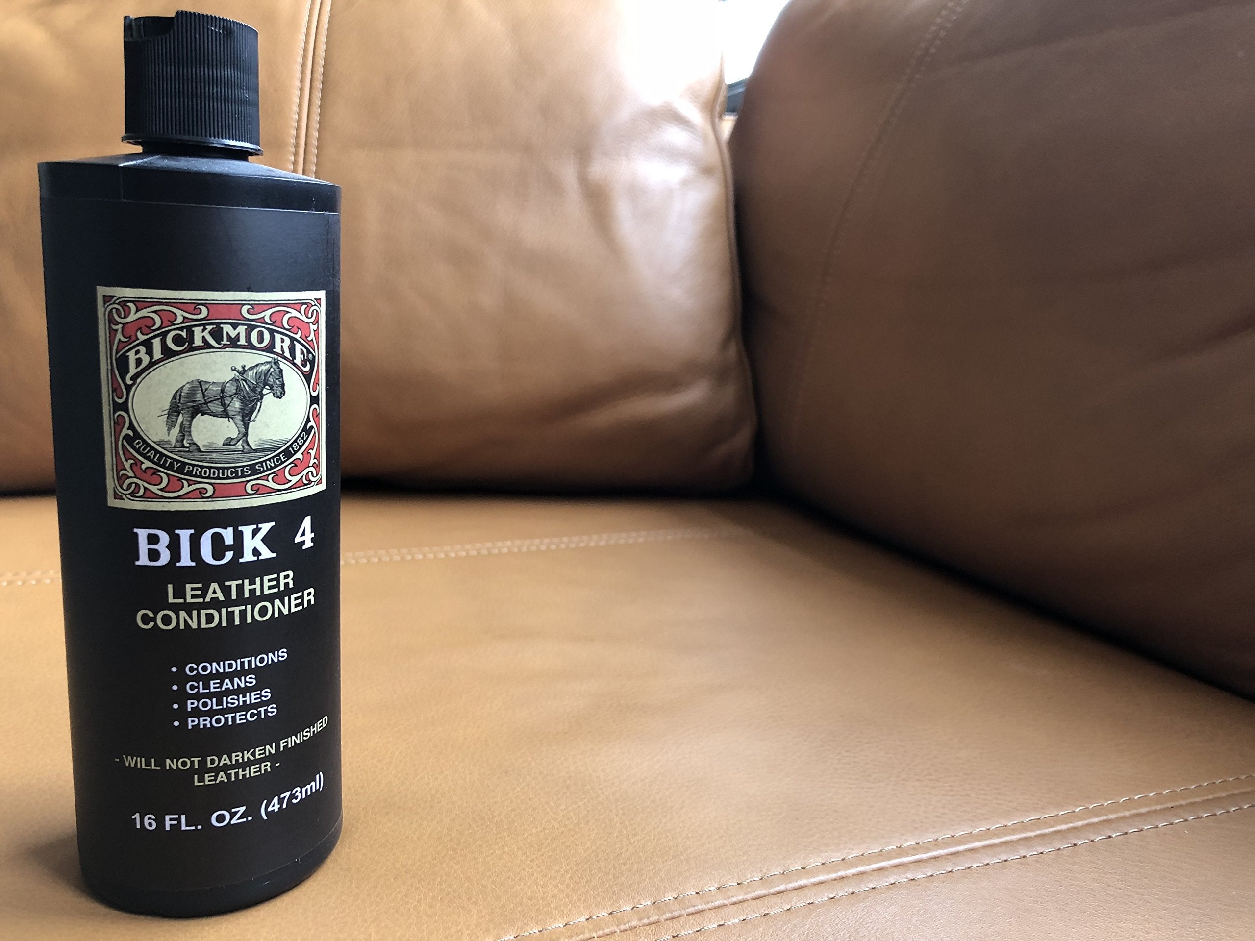 Bick 4 Leather Conditioner and Leather Cleaner 16 oz - Will Not Darken Leather - Safe For All Leather Apparel, Furniture, Jackets, Shoes, Auto Interiors, Bags & All Other Leather Accessories