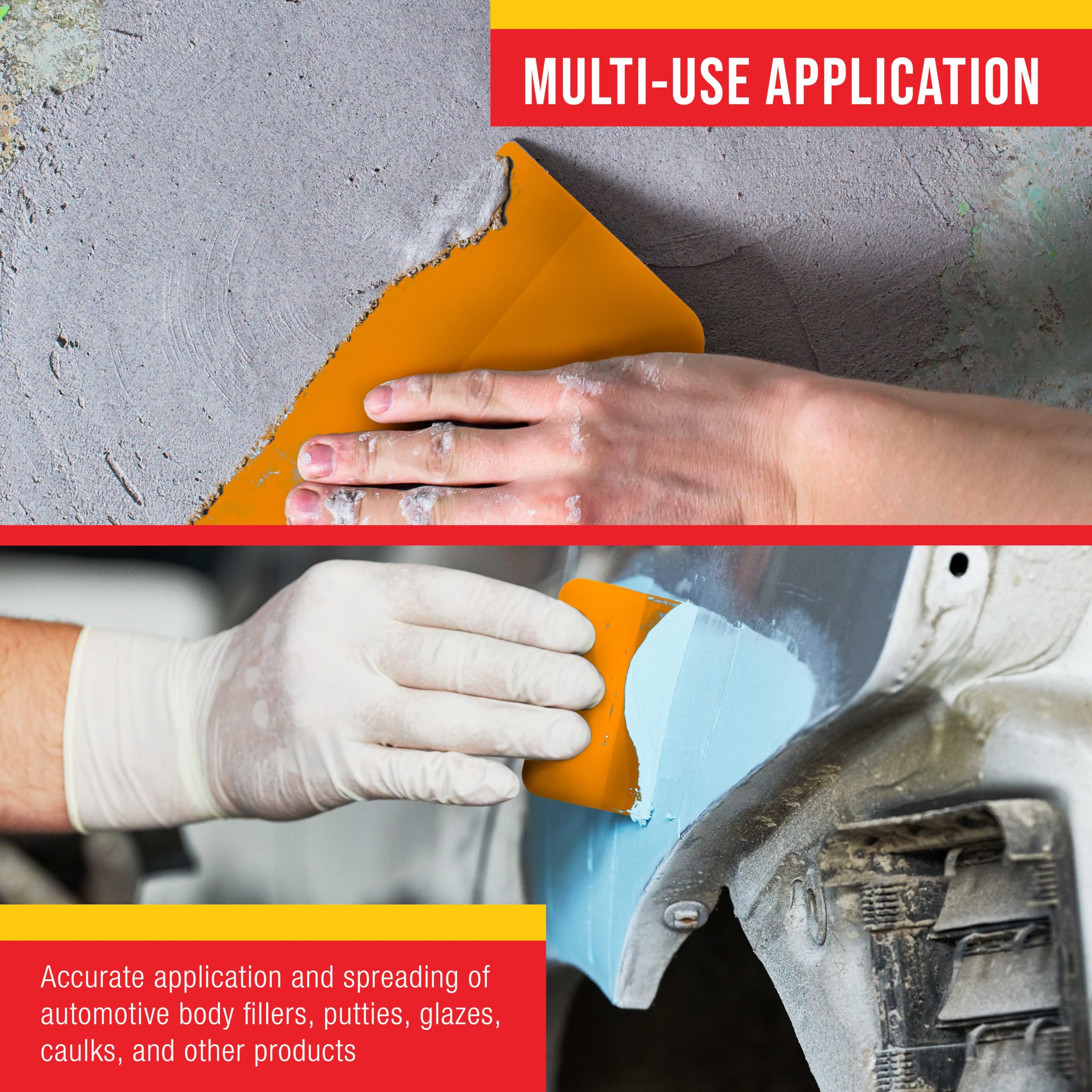 Custom Shop 24-Piece Body Filler Spreader Set, 6 Each 3, 4, 5, & 6 - Apply Spread Automotive Body Fillers, Putties, Glaz