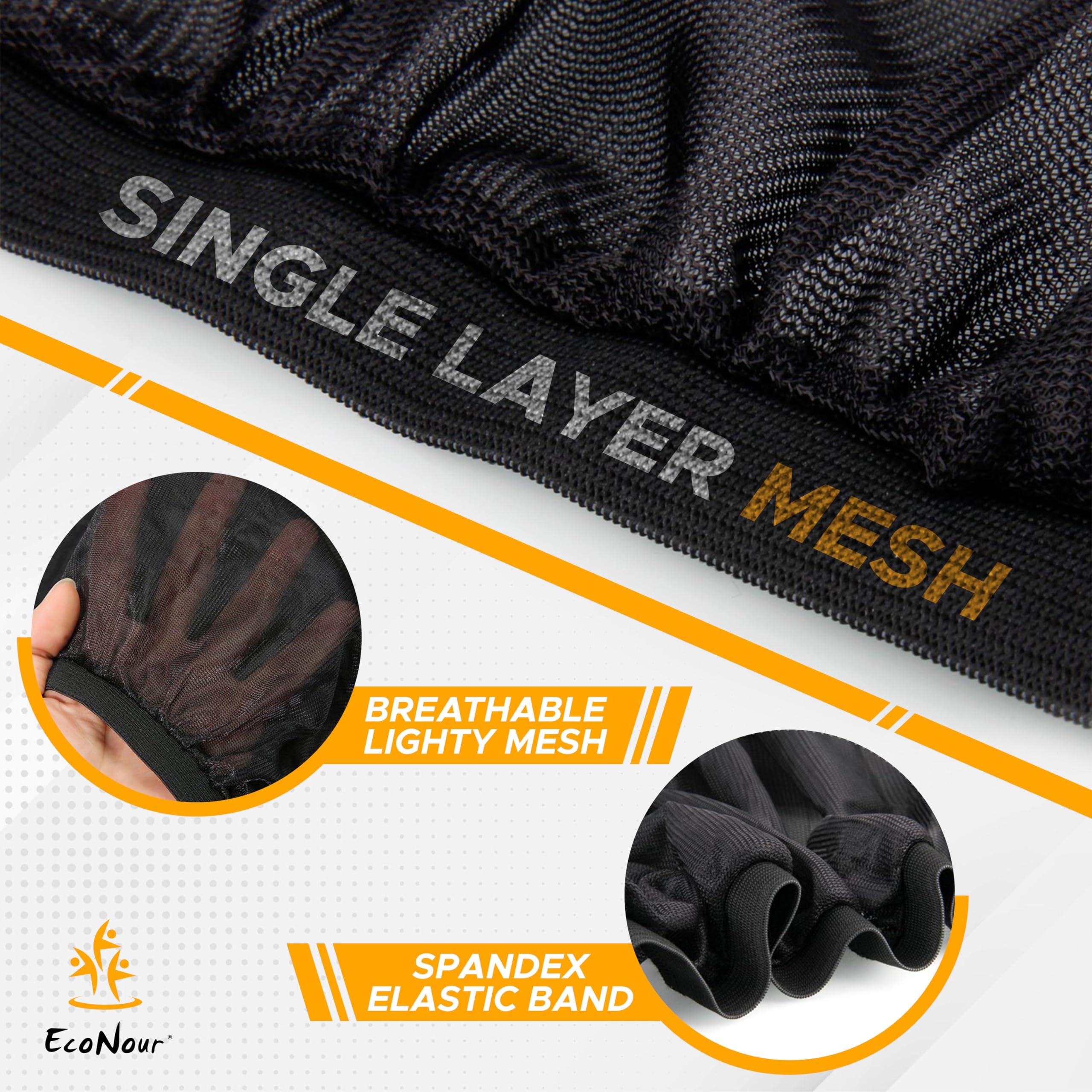 Econour Car Window Sun Shades For Mpv & Minivan Sliding Door Rear Windows | Elastic Mesh Sunshade For Baby & Passenger Comfort |