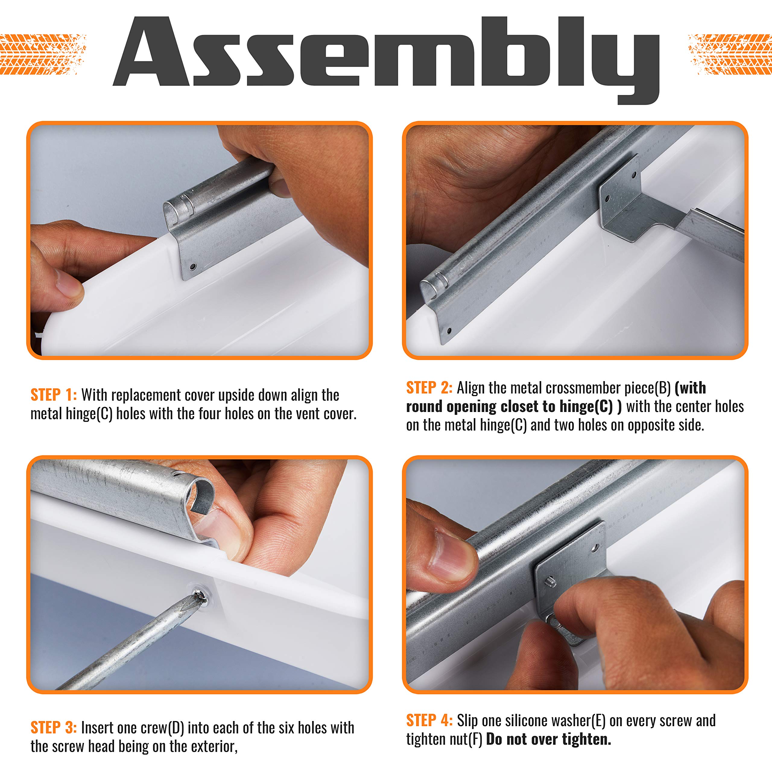 Camp'N 14 Universal Rv, Trailer, Camper, Motorhome Roof Vent Cover - Vent Lid Replacement (White 1 Pack)