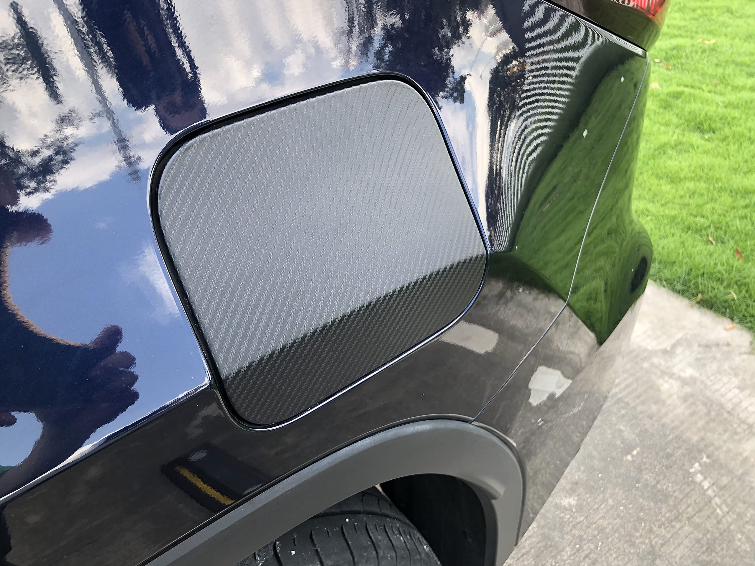 Lzlrun 3D Black Carbon Fiber Vinyl Wrap Roll With Air Release - Outdoor Rated For Automotive Use - 4Ft X 10Ft