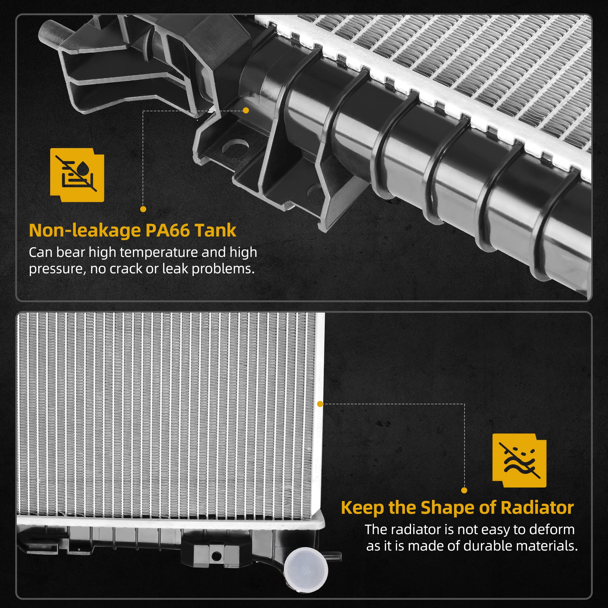 Dwvo Radiator Compatible With Ford Flex Edge Taurus Lincoln Mks Mkt Mkx Mercury Sable 3.5L 3.7L V6 Dwrd1080