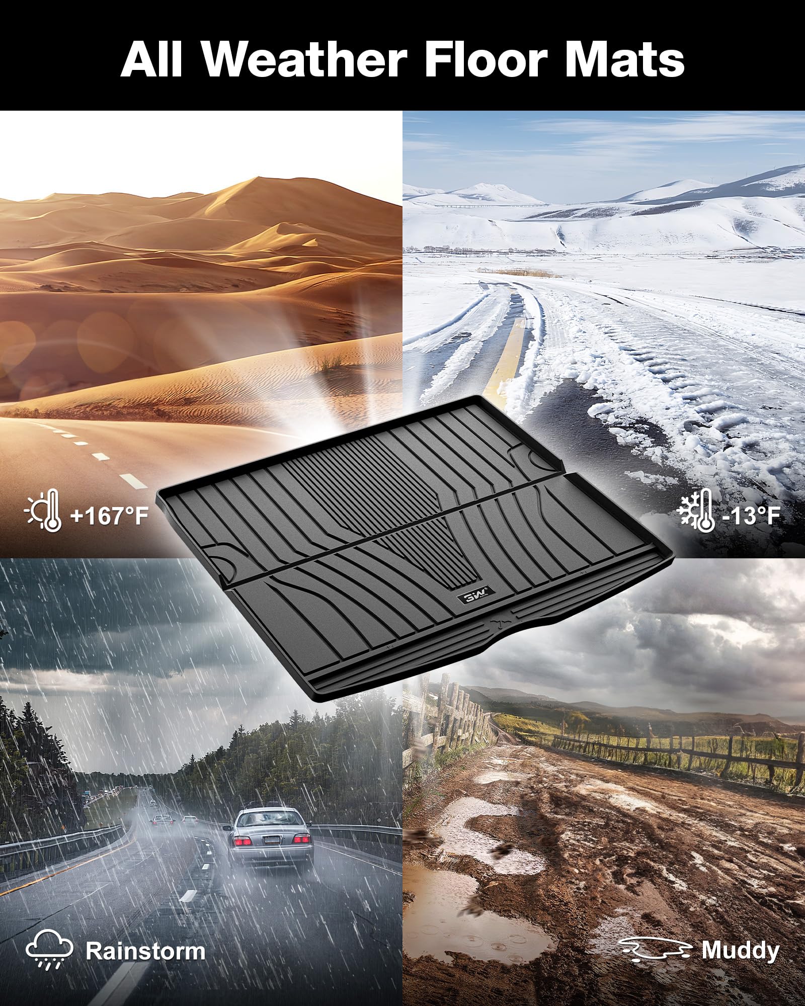 3W Cargo Liner For Mercedes Benz Gle 2020-2024 2025 Trunk Mat Heavy Duty All Weathe Custom Fit Trunk Liner For Mercedes Benz Gle