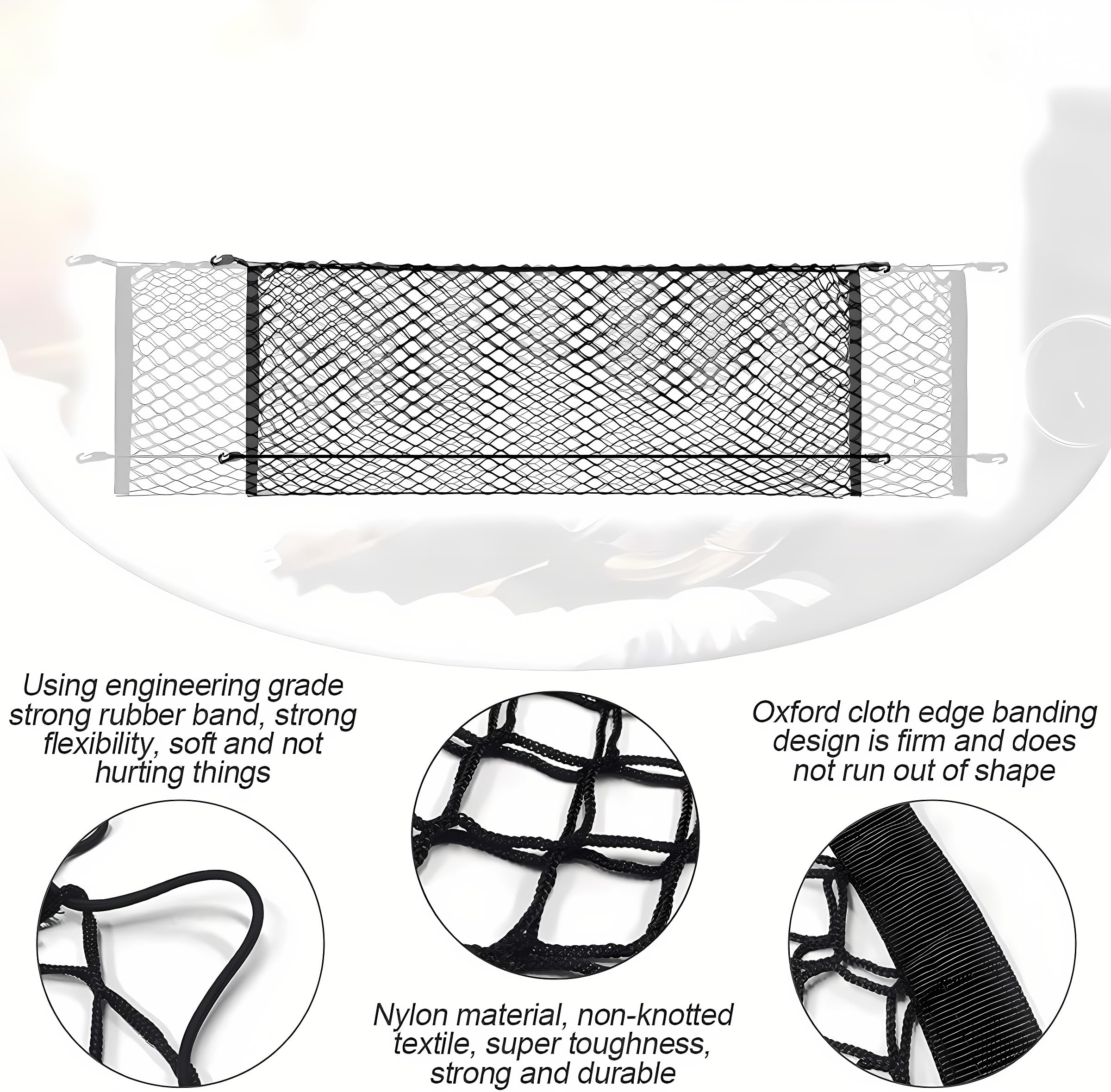 Car Rear Organizer Net Trunk Cargo Storage Net Compatible With 2014 2015 2016 2017 2018 2019 2020 2021 2022 2023 2024 Toyota Hig