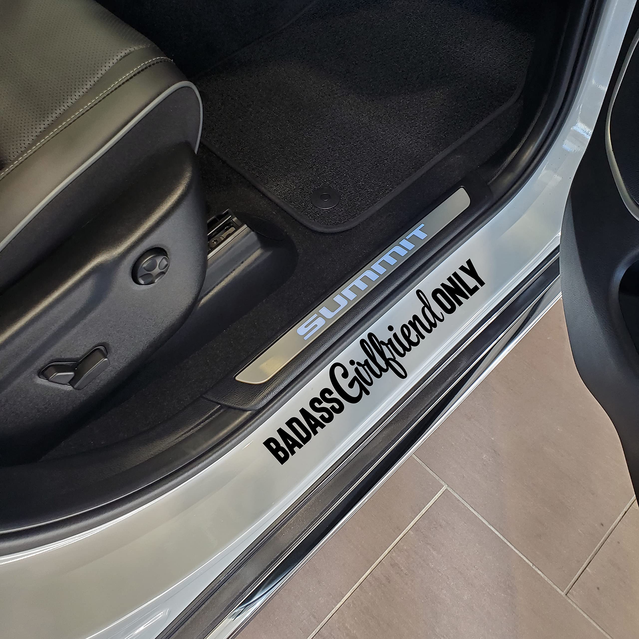 Valiant Collections – Badass Girlfriend Only Sticker – Vinyl Sticker For Car, Truck, And Van – Indoor And Outdoor Use For Laptop – Waterproof Long Lasting Decal For Car – Vc 400 (Black)