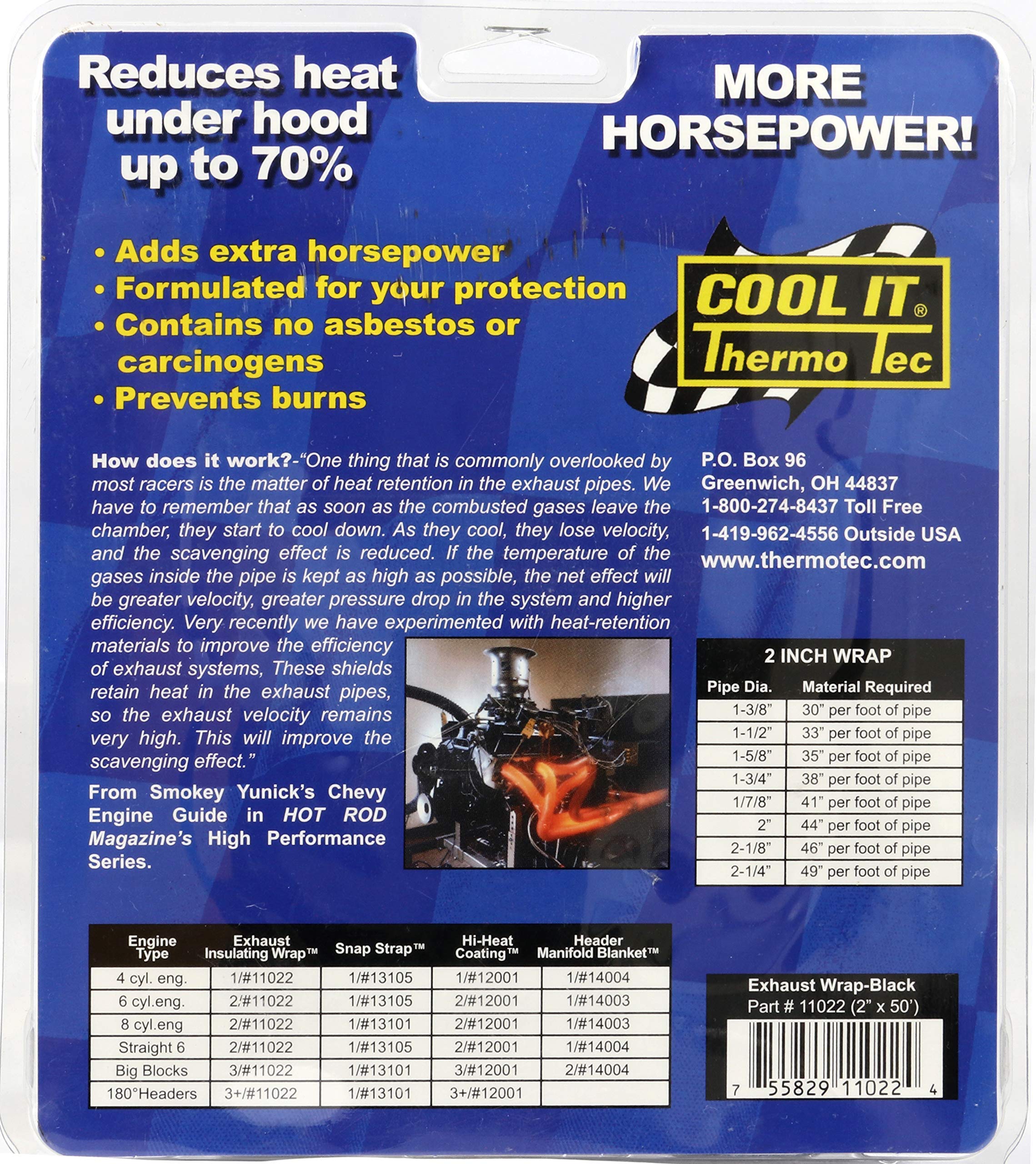 Thermo-Tec 11022 2" X 50' Black Graphite Wrap