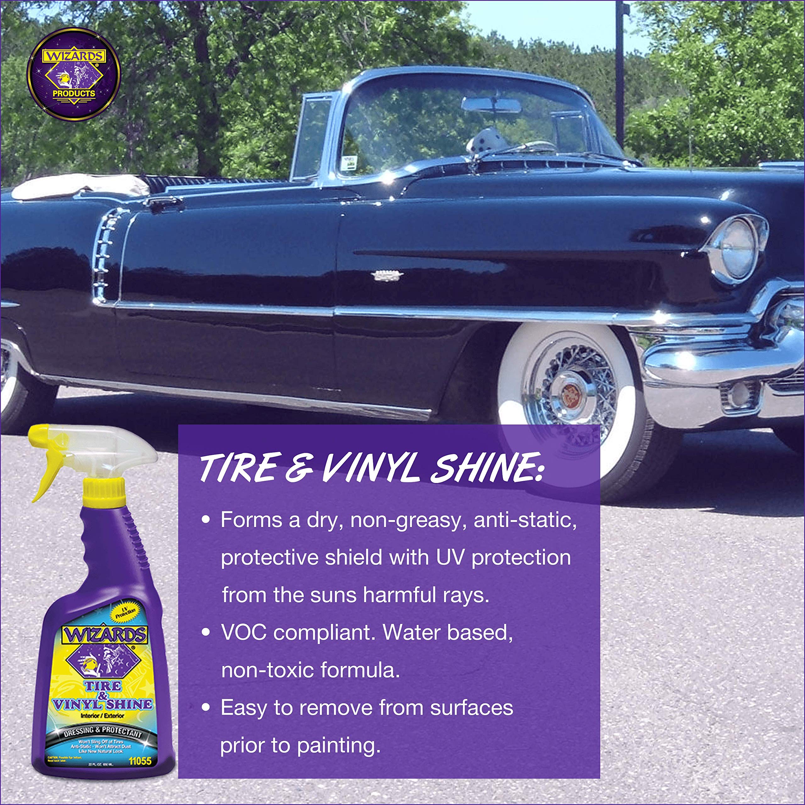 Wizards Car Detailing Kit - Premium And Comprehensive Car Cleaning Kit - 7 Piece Car Detail Kit With Mist N Shine, Tire And Viny