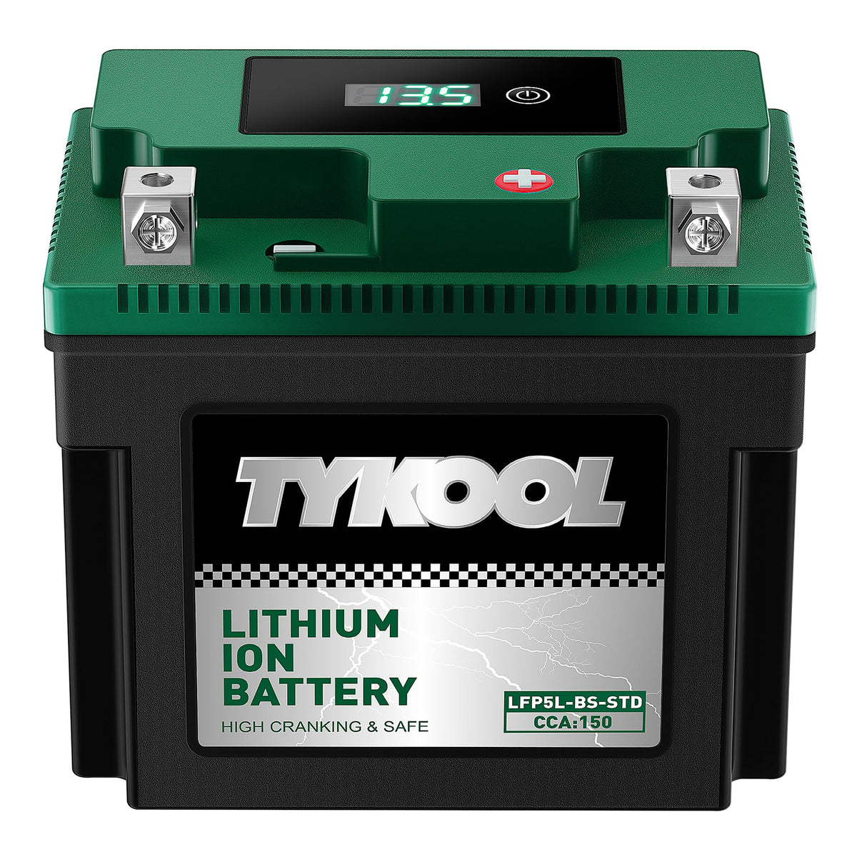 TYKOOL YTX5L-BS YTZ7S 2X Cranking Amps 150A, Lithium LiFePO4 Motorcycle Battery,12.8V 3Ah, Digital Readout, Fits for ATV,Honda R