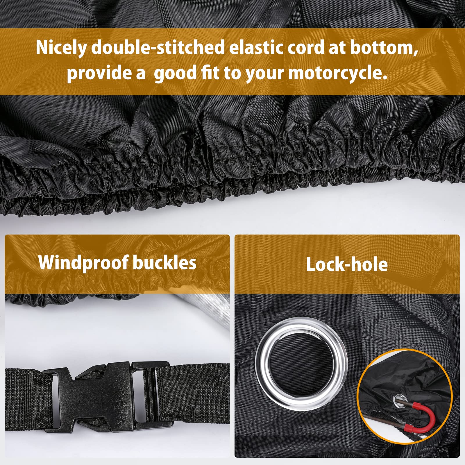Motorcycle Cover All Season Universal Weather Waterproof Motorbike Cover With Lock-Holes & Storage Bag Xxl Motorcycles Vehicle C