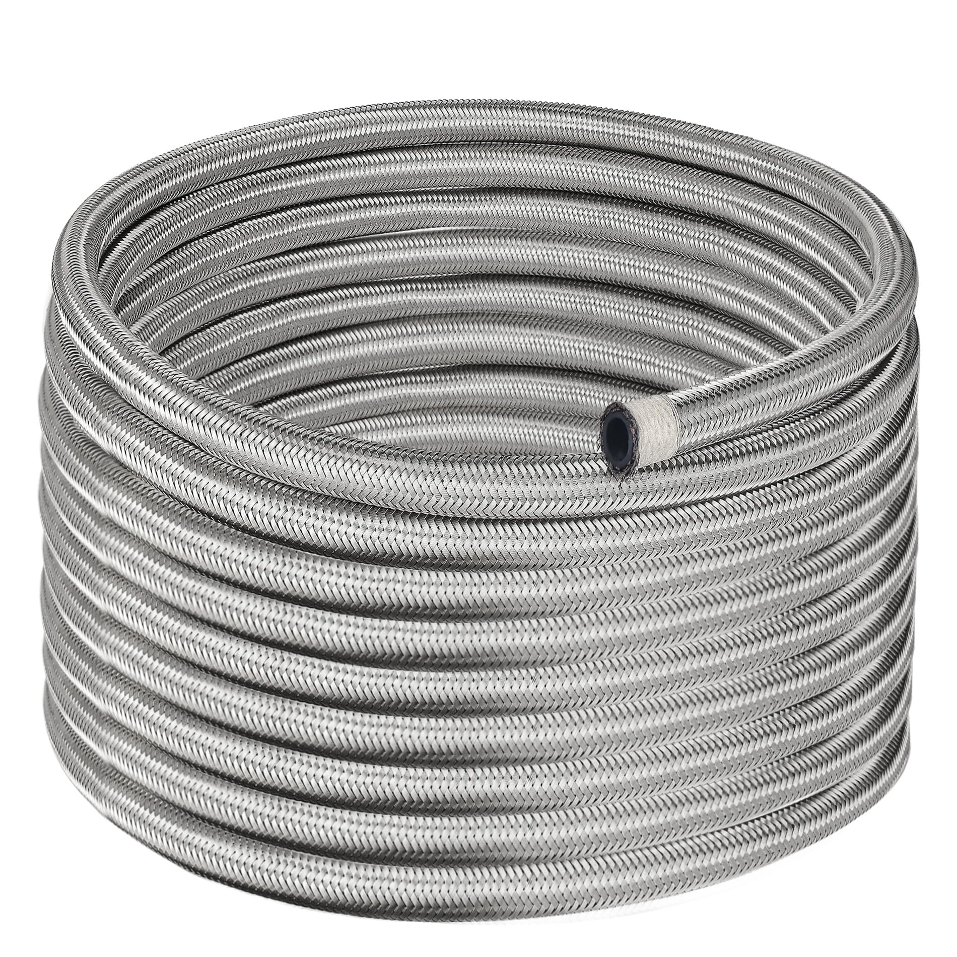 Evil Energy 6An Fuel Line, An6 Braided Fuel Hose Nylon Cpe 20Ft Silver
