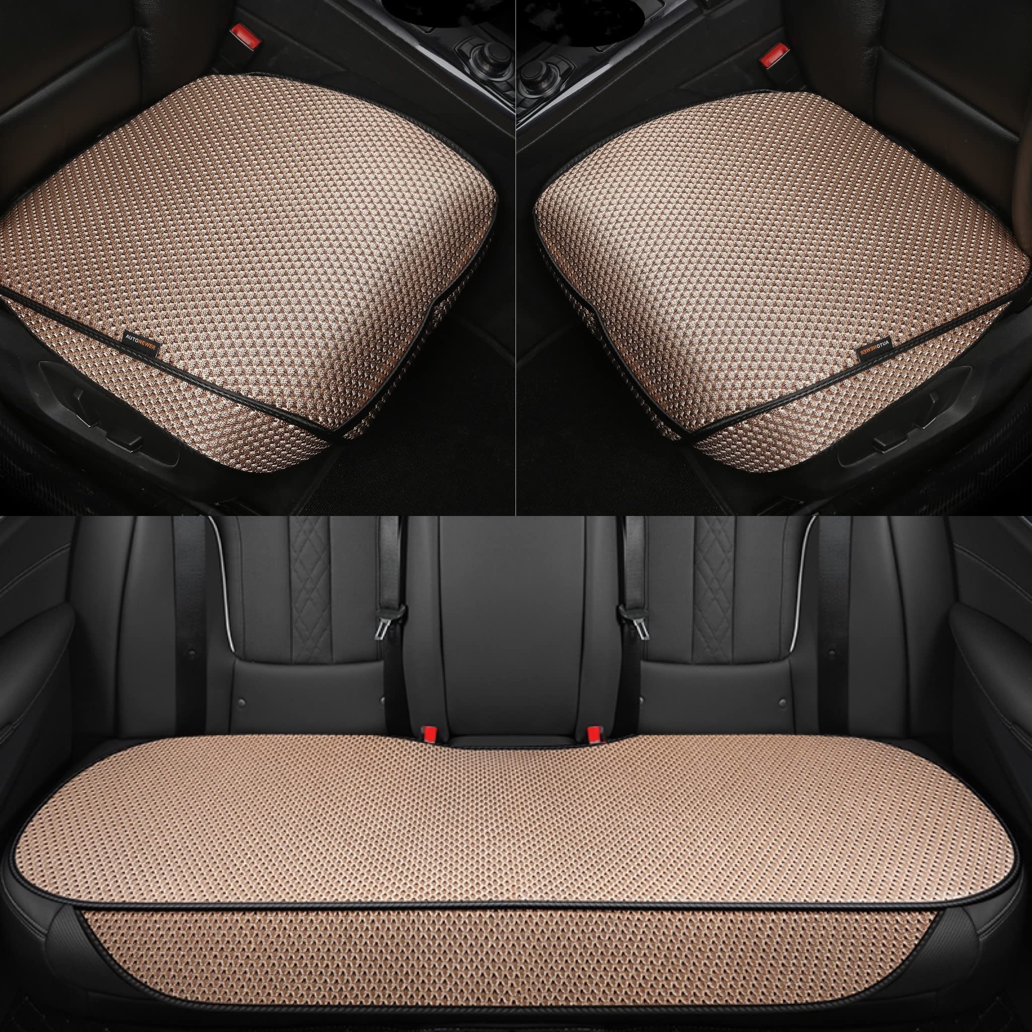 Auto Newer Breathable Universal Four Seasons Car Seat Covers, Luxury Include Front Car Seat Protector And Rearcar Seat Cushion,C