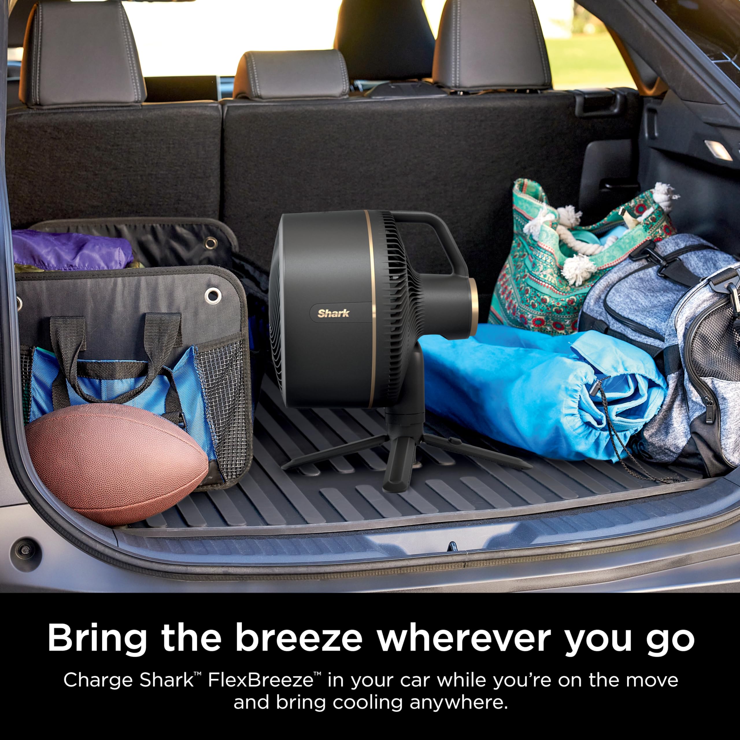 Shark FlexBreeze Fan On-the-go 12V Car Charger, FA20XCAR, Black