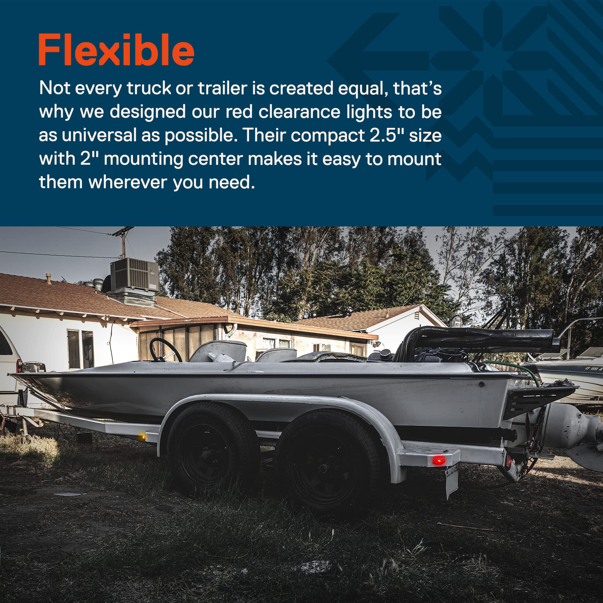 True Mods 4Pc 2.5'' Red Led Trailer Marker Light Kit [Dot Fmvss 108] [Sae P2] [Surface Mount] [Waterproof Ip67] Side Marker Ligh