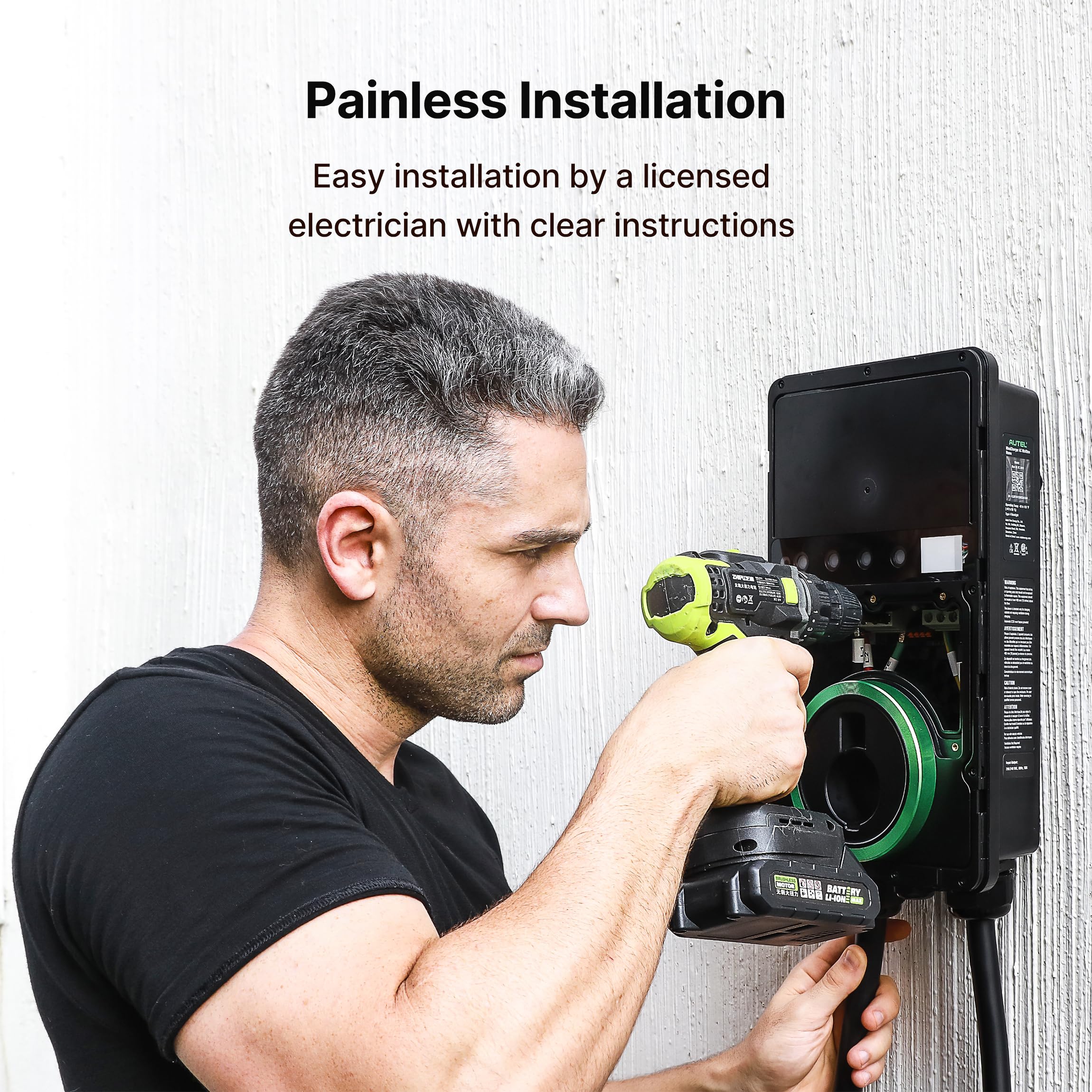 Autel Maxicharger Electric Vehicle (Ev) Charger,240V Indoor/Outdoor Car Charging Station With Level 2, Wood Grain