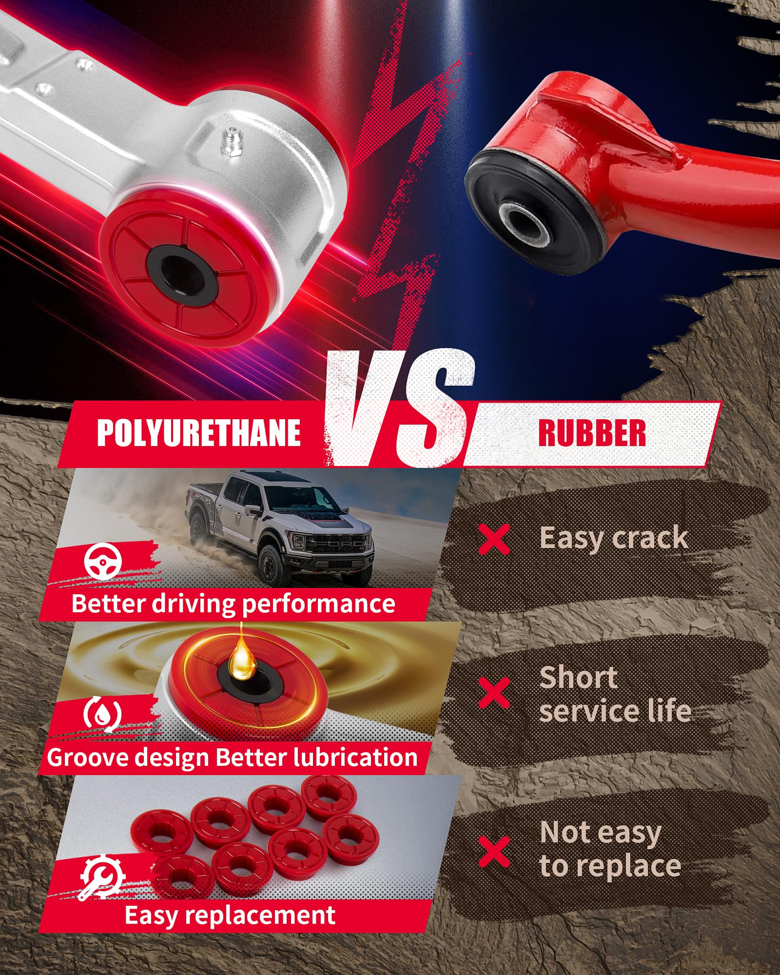 Ksp F-150 Aluminum Upper Control Arm For 2-4'' Leveling Lift Kits, Adjustable Forged Control Arms Compatible With F150 2004-2020