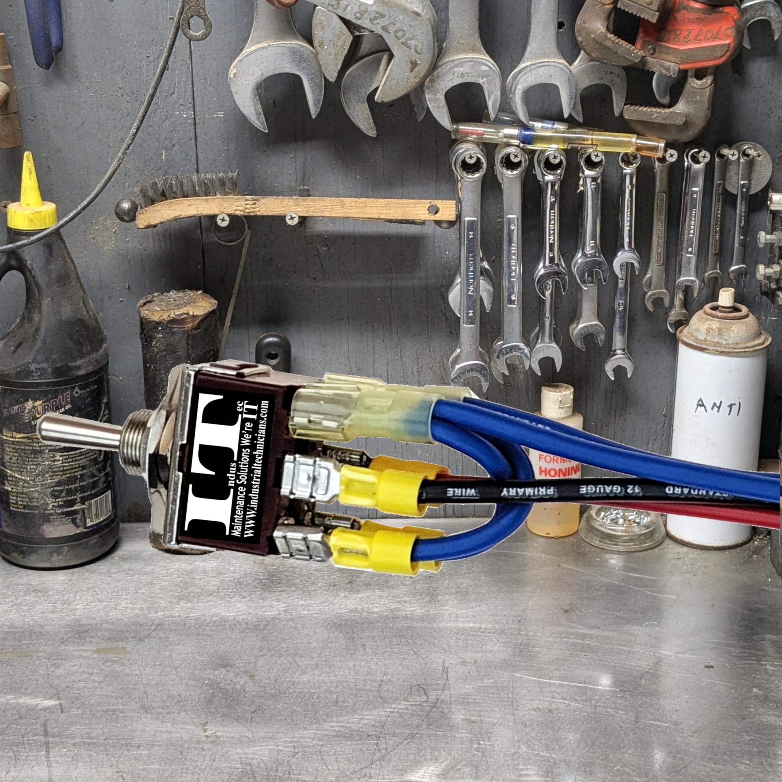 Industec Wired Dpdt 20 Amp 12 Volt (On)/Off/(On) Dc Momentary Reverse Polarity 12V Toggle Switch Automatic Reset 3 Position 6 Pi