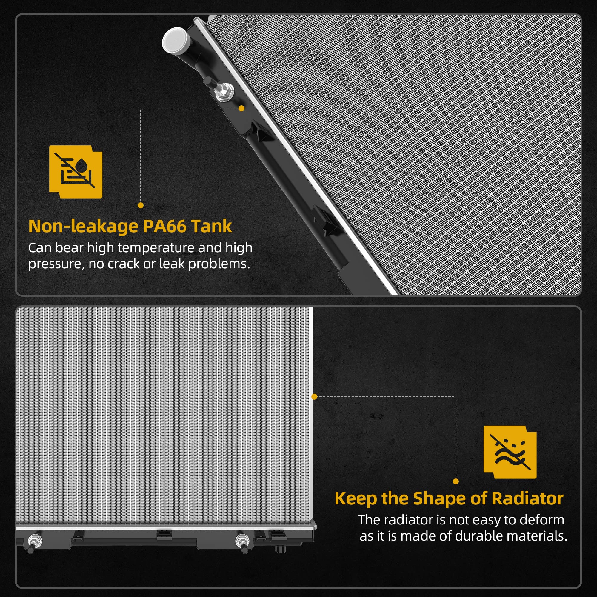 Dwvo Radiator Complete Radiator Compatible With 2005-2019 Pathfinder Frontier Xterra Suzuki Equator 4.0L V6 5.6L V8