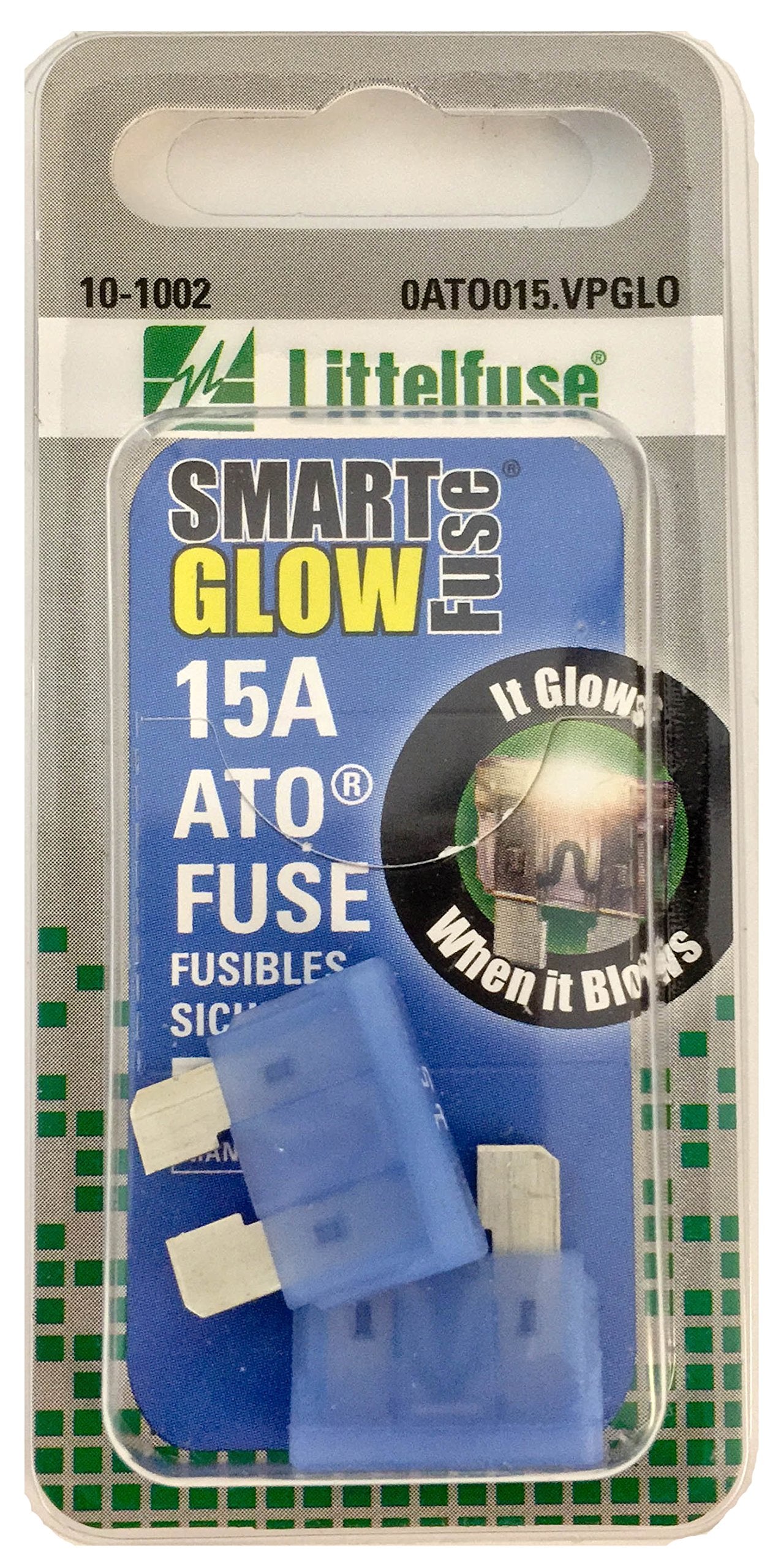 Littelfuse 0Ato015.Vpglo Ato Smartglow 12 Volt Dc 15 Amp Fuse, (Pack Of 2)