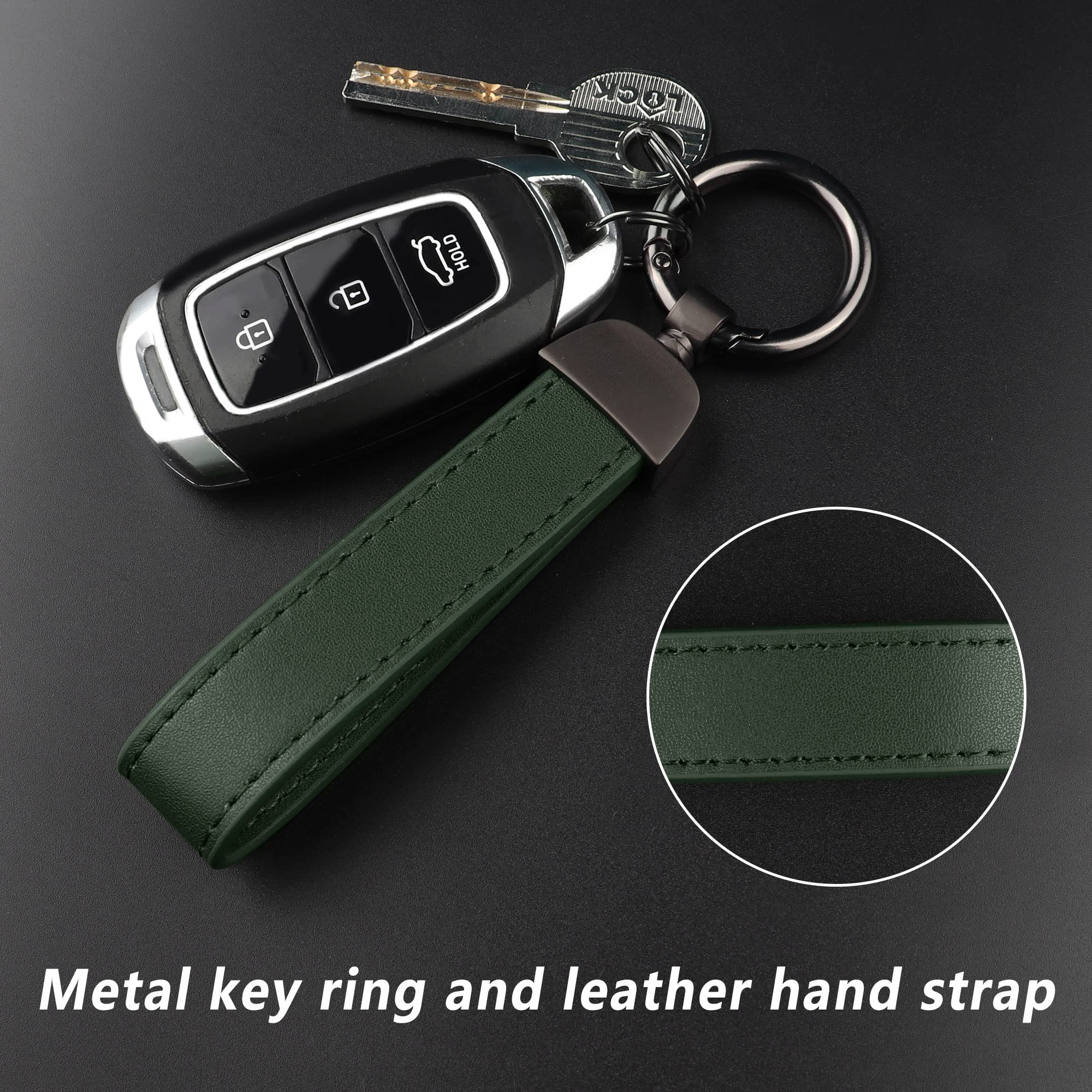 Turcee Leather Car Keychain,Creative Personality Leather Car Key Fob,Car Accessories Universal Key Fob Keychain For Men And Wome