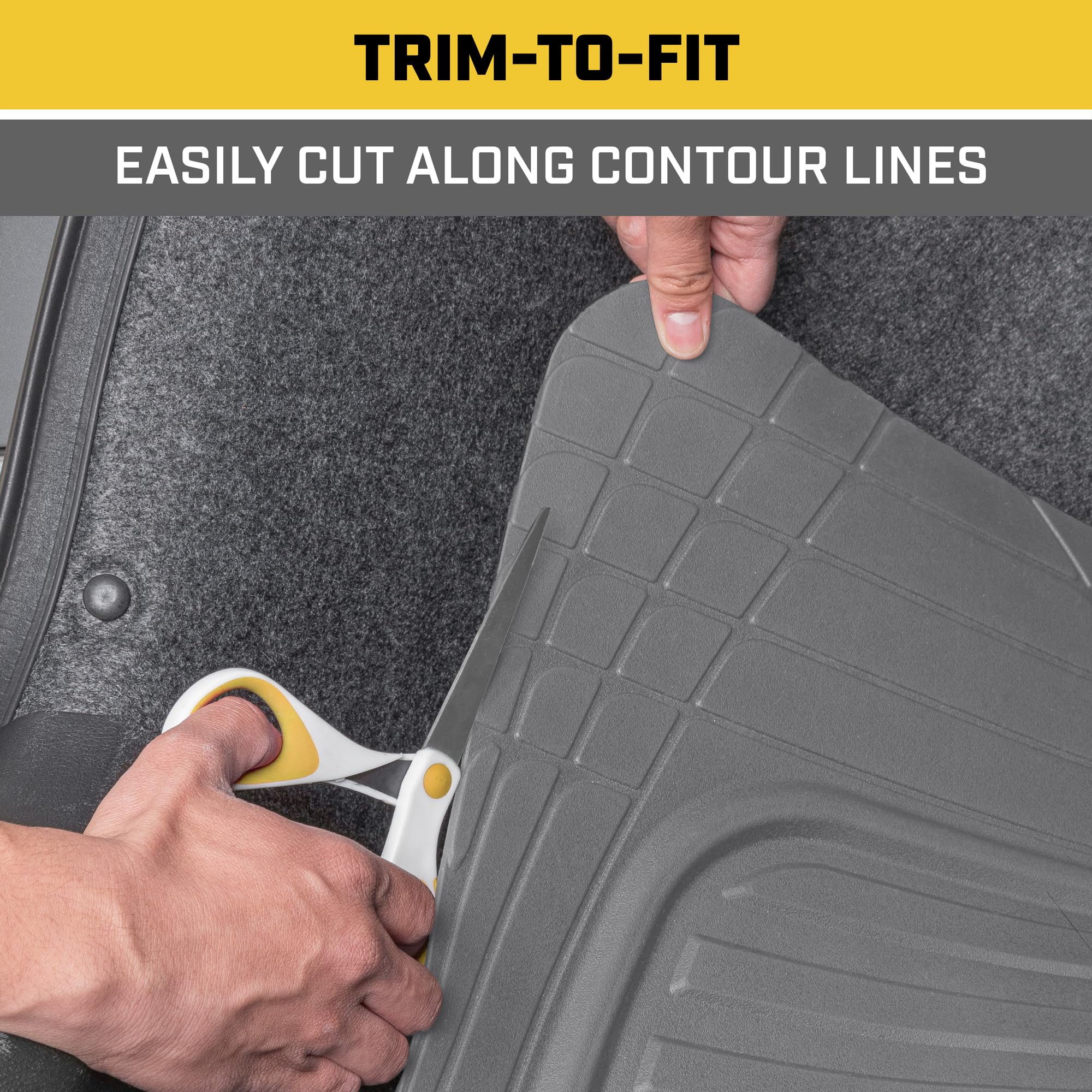 Cat Heavy Duty Suv Gray Cargo Liner & Car Trunk Mat - Universal Trimmable All Weather Cargo Mats For Back Of Suv - Suv Trunk Mat