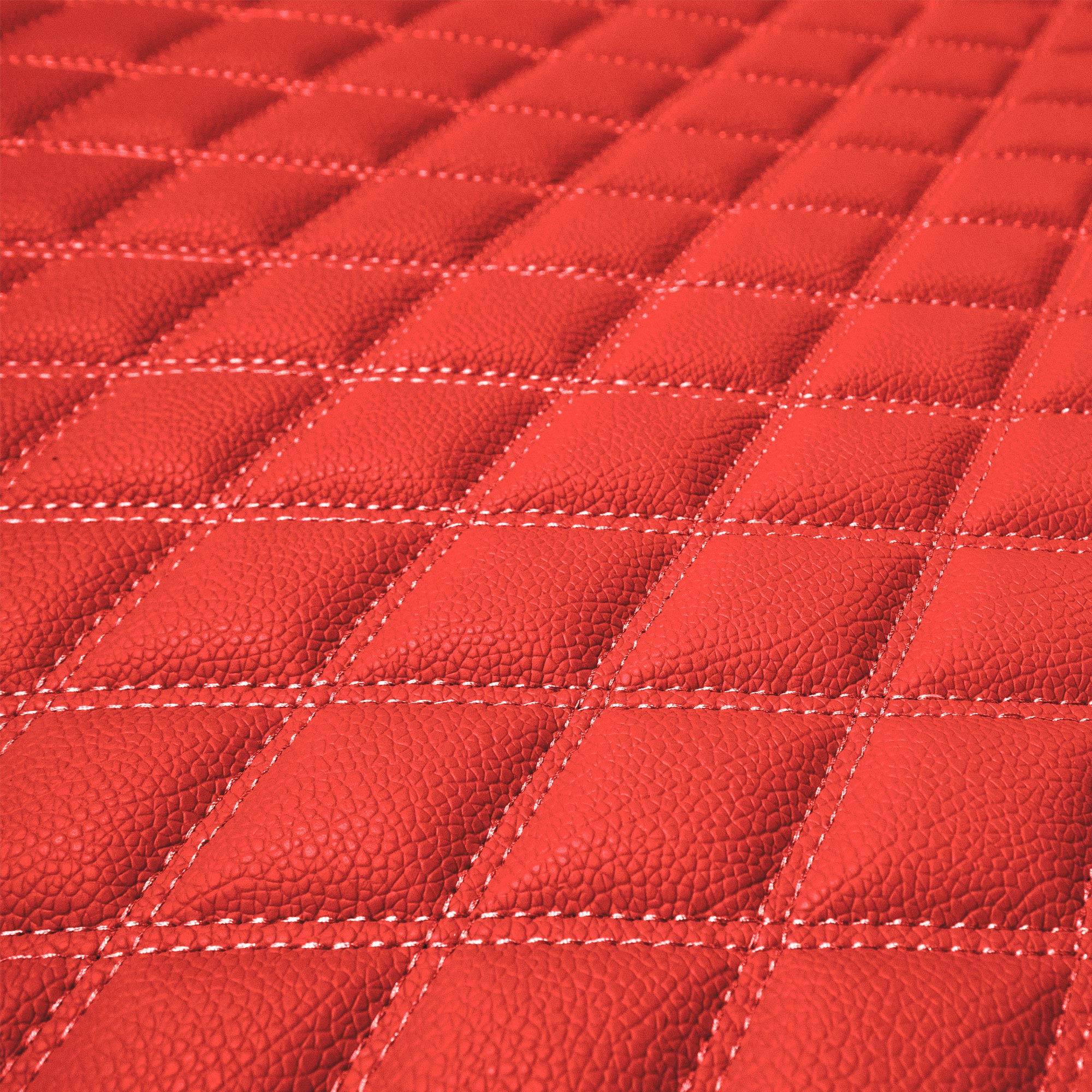 Fh Group F16501Red-46 Deluxe Heavy Duty Faux Leather Diamond Pattern Multi-Purpose Red Automotive Cargo Liner Fits Most Cars, Su