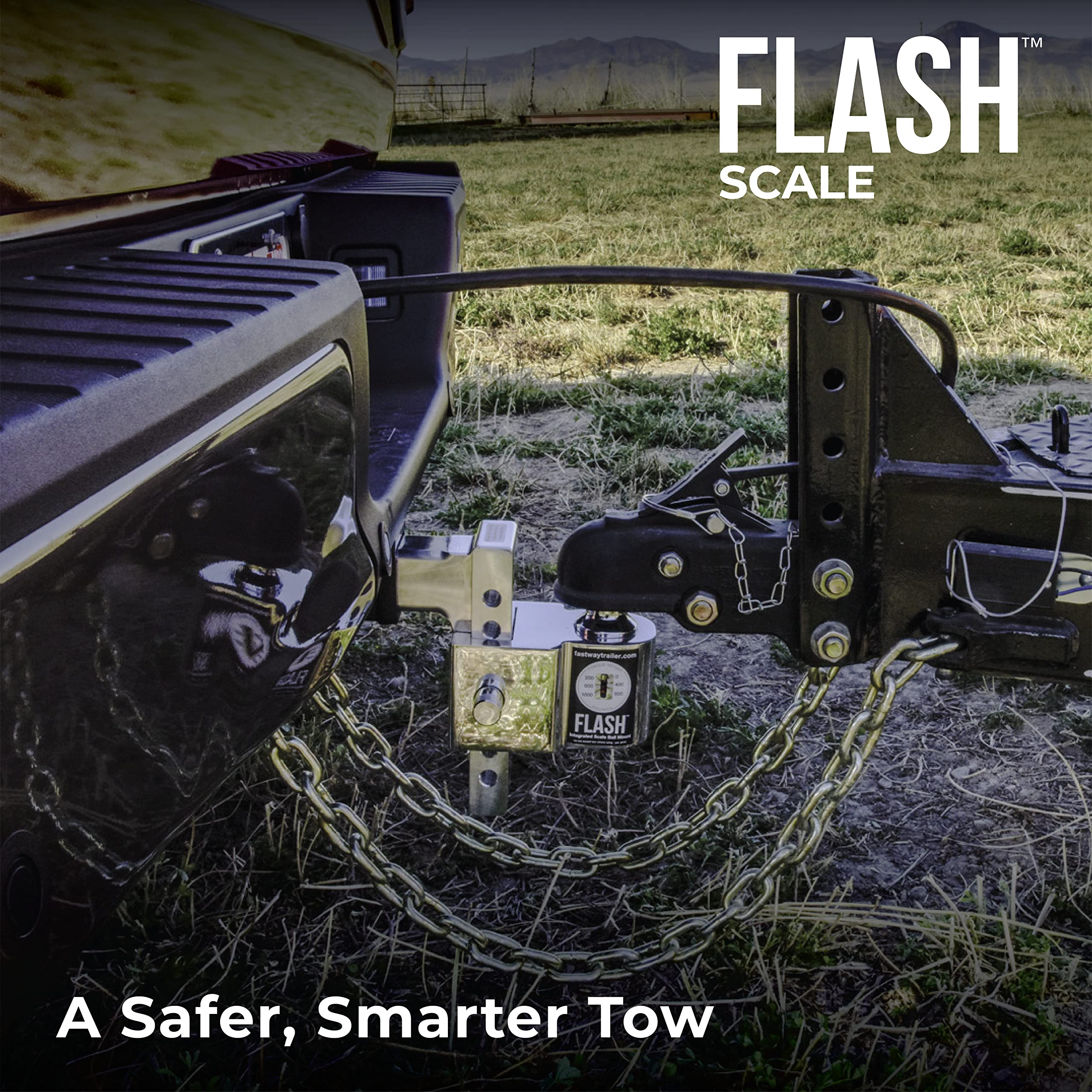 Fastway Flash Scale Ball Mount 48-00-8600 With 6 Inch Drop, 2 Inch Shank, And Chrome Plated Balls (6 Drop)