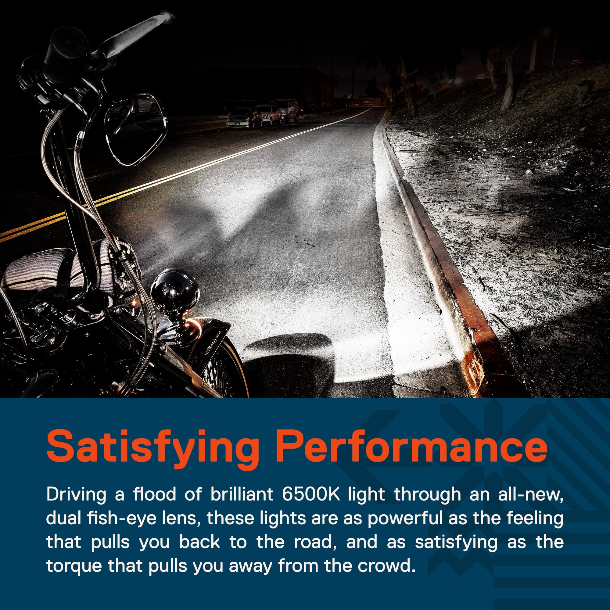 True Mods 2Pc Black 4.5'' Led Passing Fog Lights For Harley Davidson Motorcycles [White Halo Drl & Amber Turn Signals] [Advanced