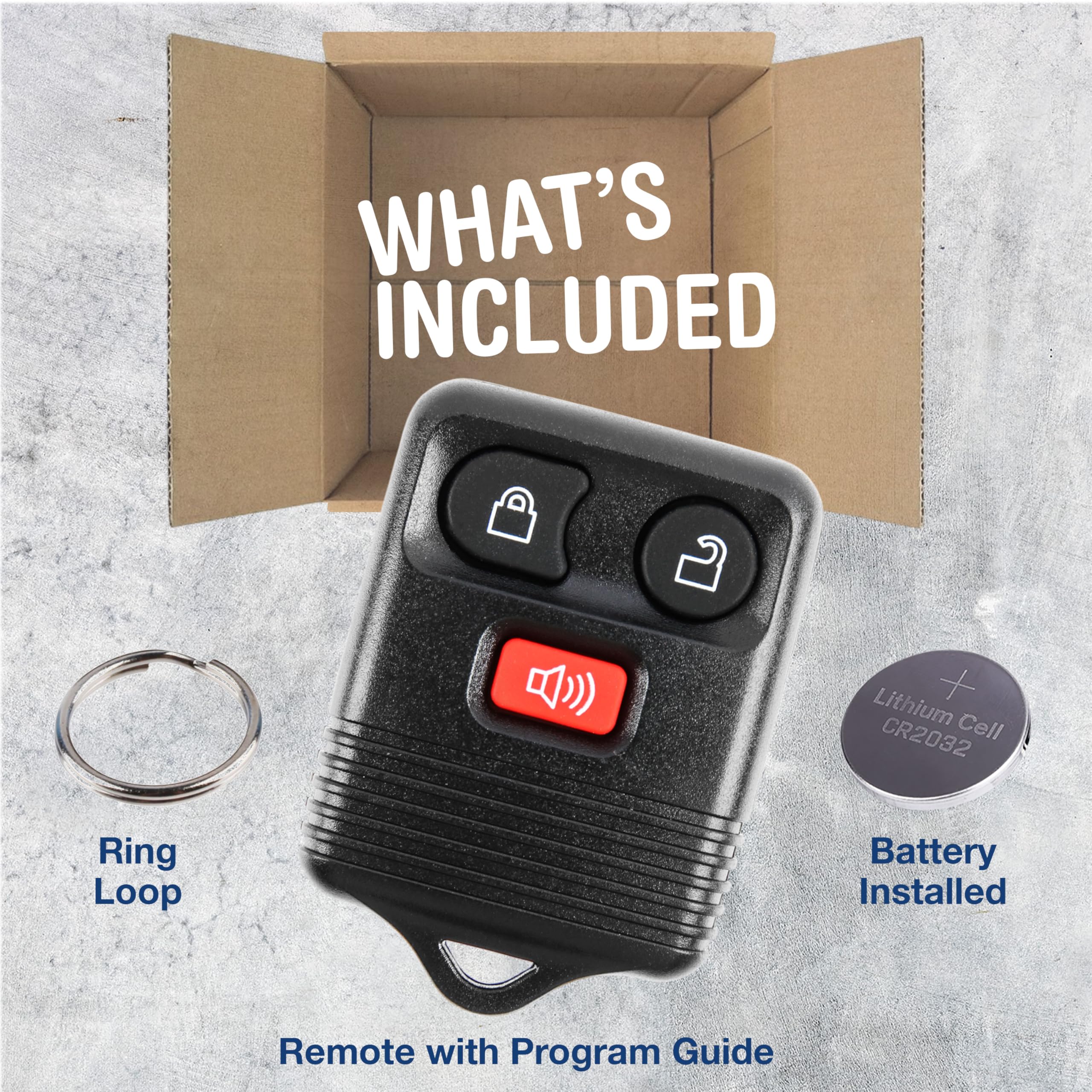 Keylessoption Key Fob Replacement 3-Button For 2005 2006 2007 2008 2009 2010 2011 2012 2013 2014 2015 Ford F150 Explorer Ranger