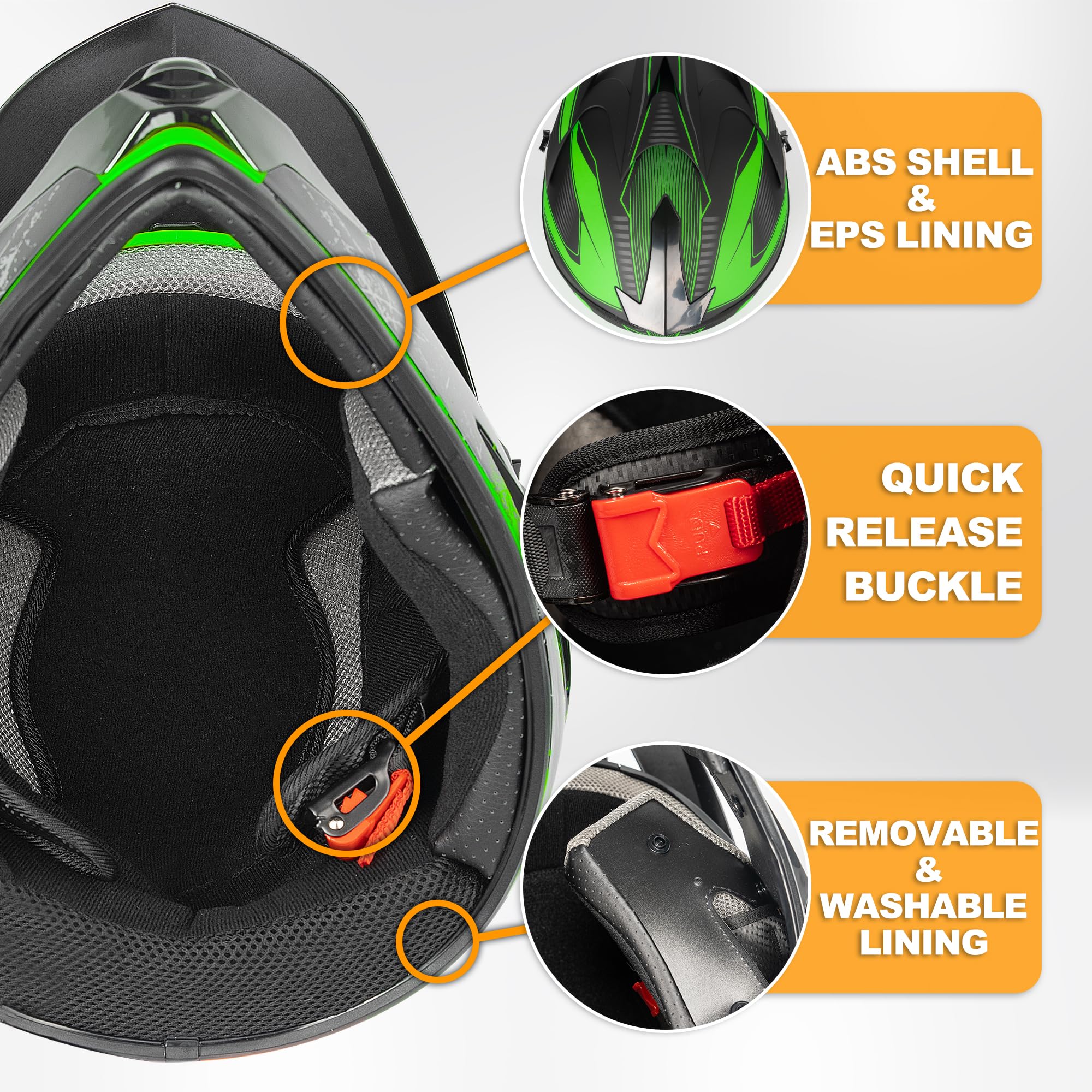 Yesmotor Youth Kids Motocross Helmet Full Face Motorcycle Dirt Bike Off-Road Mountain Bike Bmx Mx Atv Helmet With(Gloves Goggles