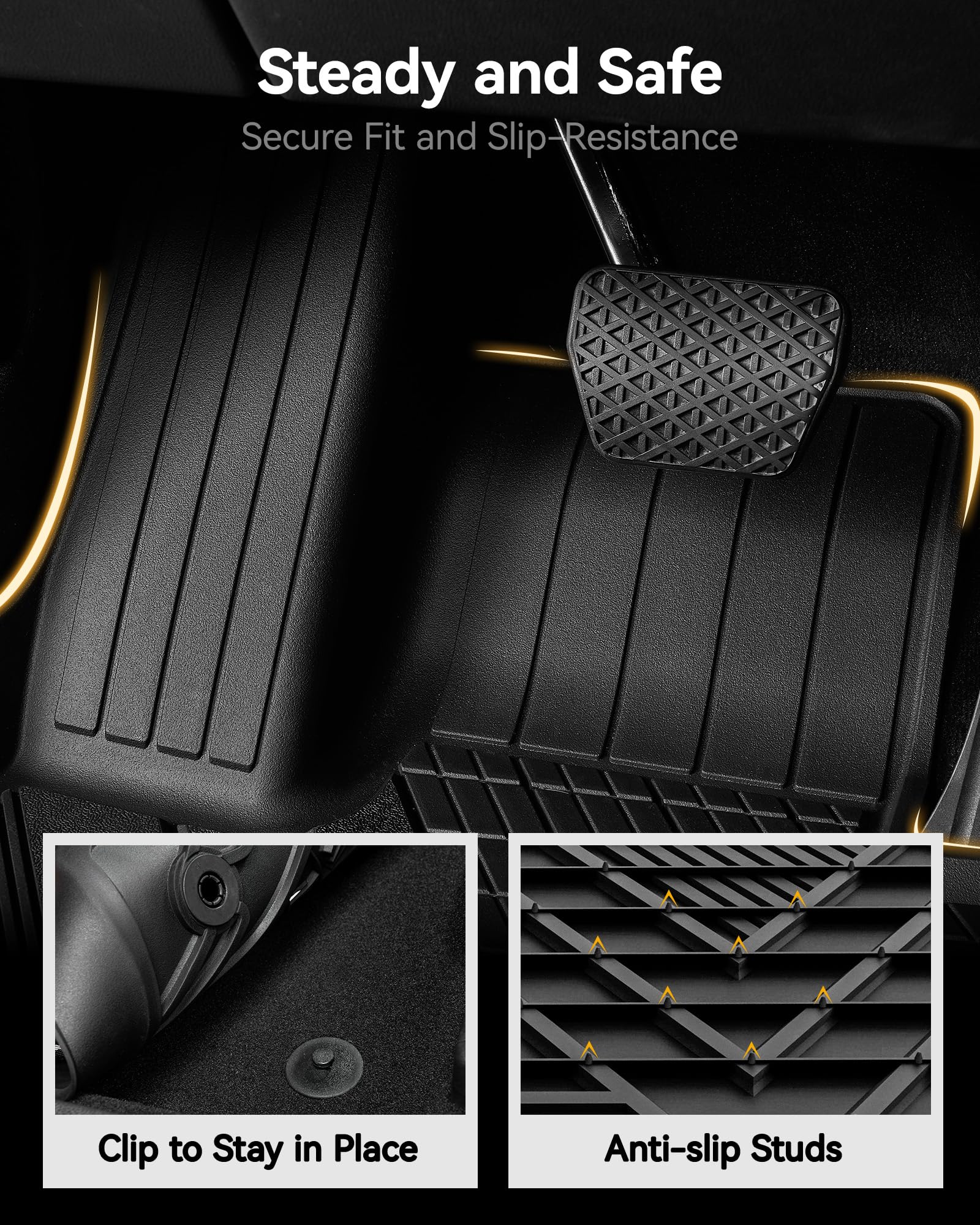 3W Floor Mats Compatible For Bmw X5 2019-2024 2025, Tpe All Weather Custom Fit Floor Liner For Bmw X5 40I 50I 45E M50Im 1St&2Nd
