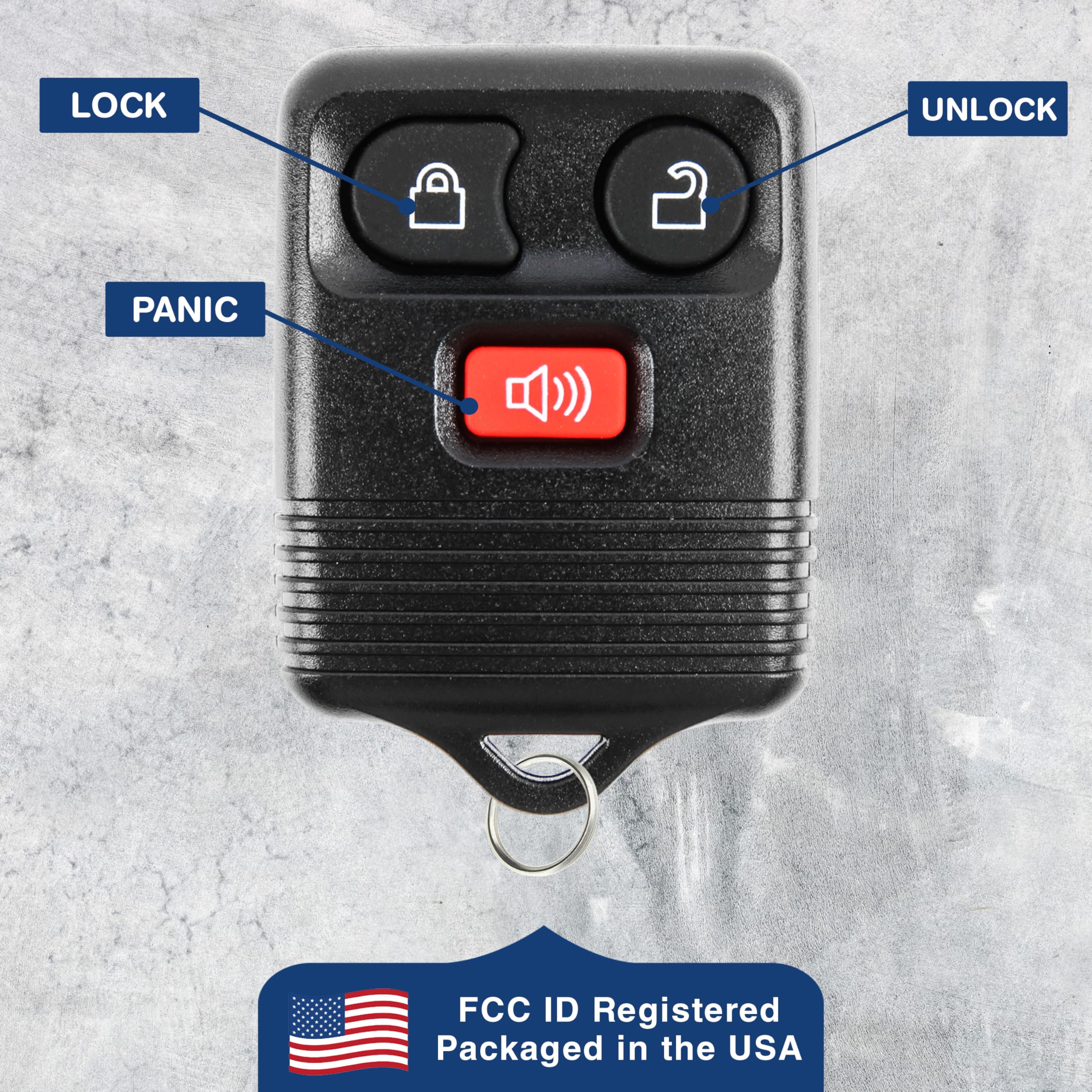 Keylessoption Key Fob Replacement 3-Button For 2005 2006 2007 2008 2009 2010 2011 2012 2013 2014 2015 Ford F150 Explorer Ranger