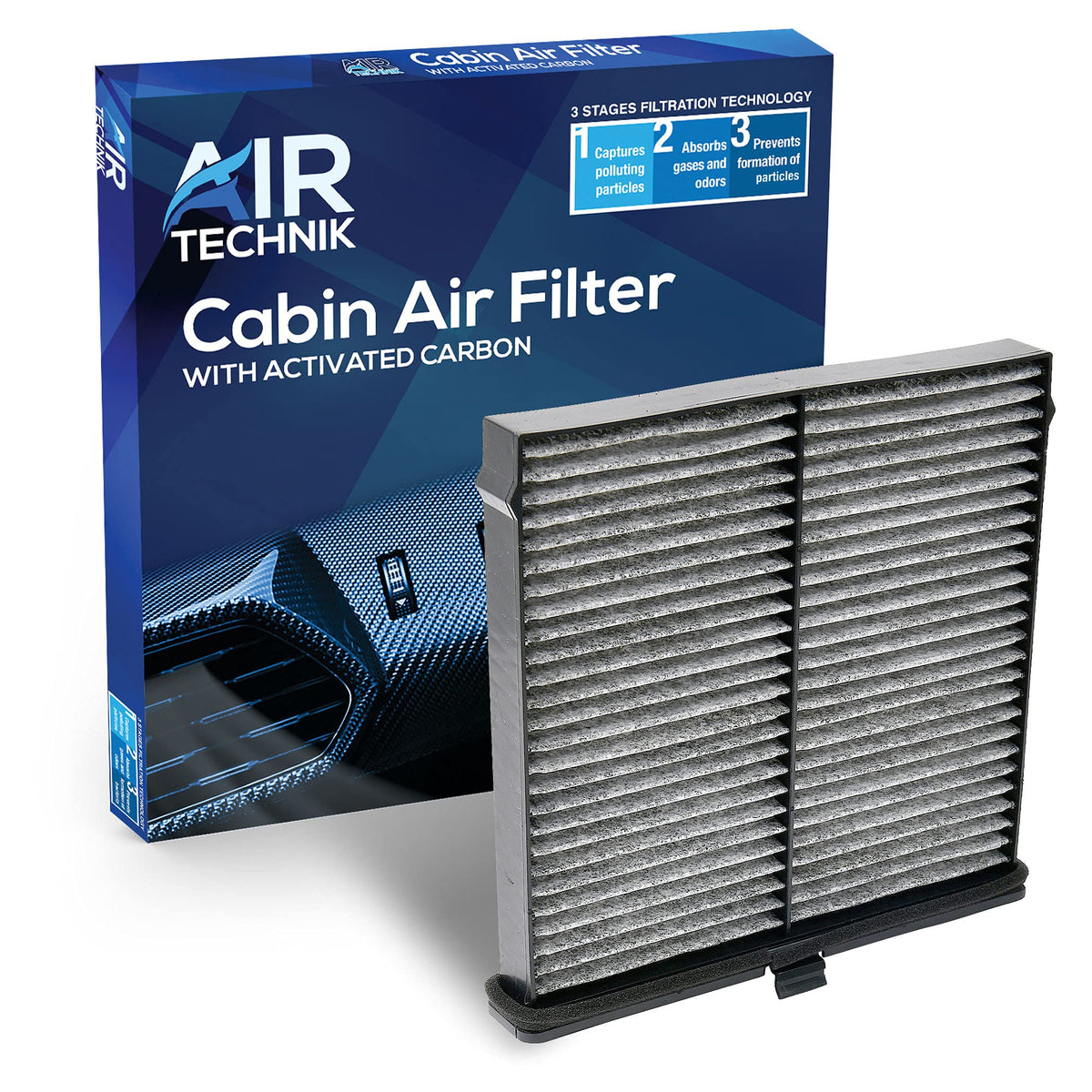 Airtechnik Cf12140 Cabin Air Filter W/Activated Carbon | Fits Mazda 2 2021-2024, Cx-3 2016-2022, Scion Ia 2016, Toyota Yaris 2019-2022, Yaris Ia 2017-2018 -D09W-61-J6X