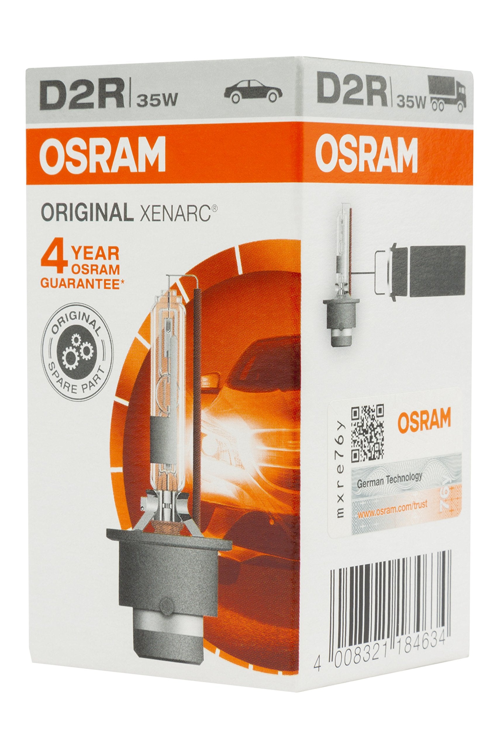 Osram Xenarc Original D2R Xenon Headlamp Bulb 66250 +100% 4150K 1 Piece In Folding Box