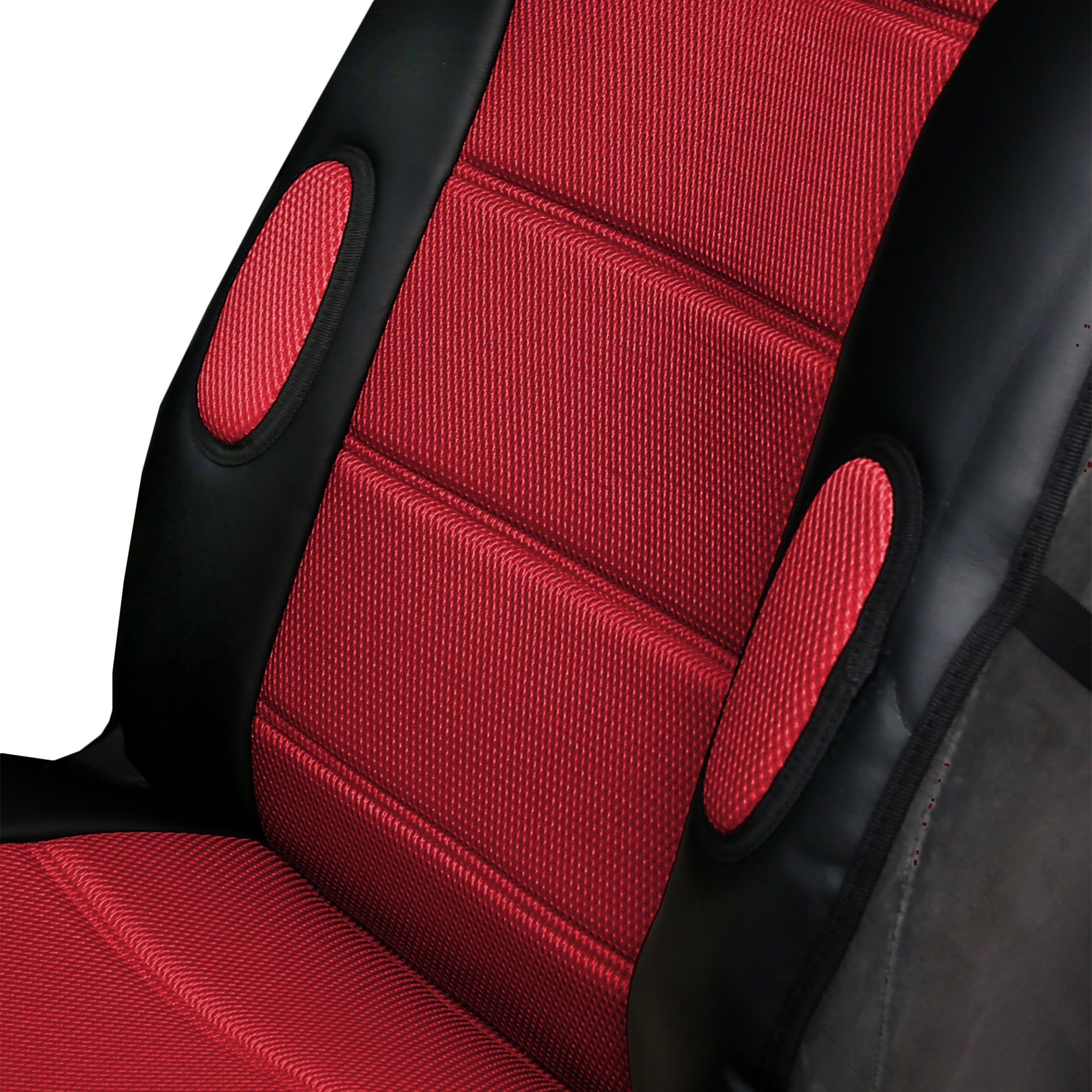 FH Group Car Seat Cover Cushion - 2 Pack Seat Covers for Cars Trucks SUV,Faux Leather Car Seat Cushions, Waterproof Car Seat Cover Cushion, Universal Fit Car Seat protector Front Set Red