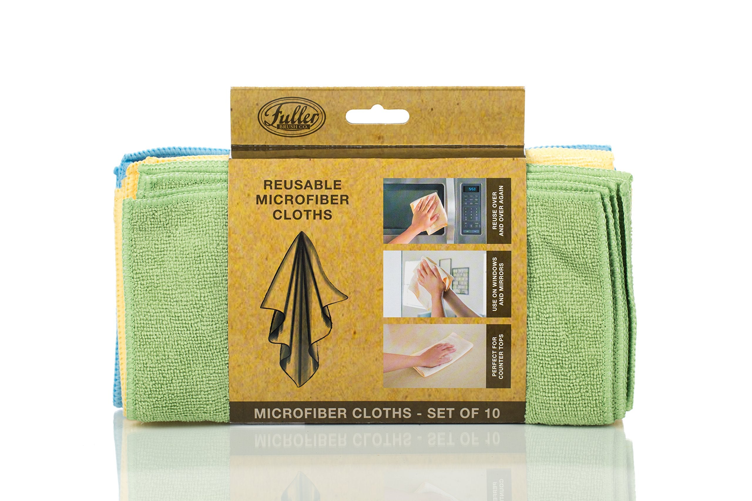 Fuller Brush All-Purpose Microfiber Cleaning Cloths - Multicolored - Reusable Dusting, Washing & Wiping Cloths - Size 10''X10''