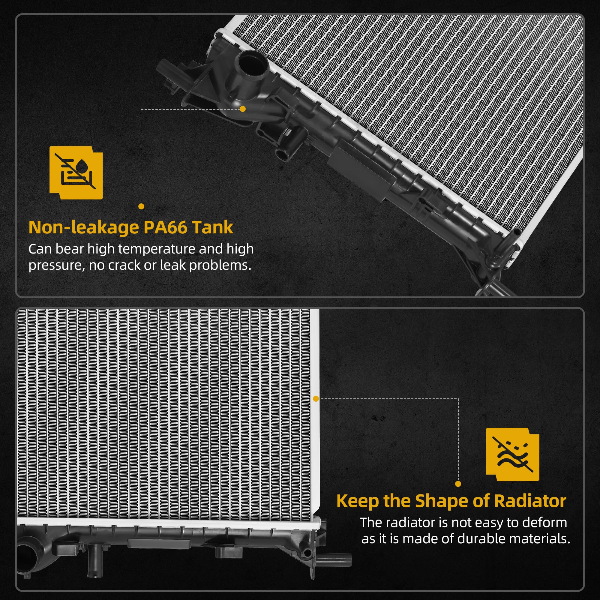 Dwvo Radiator Compatible With 2000 2001 2002 2003 2004 2005 2006 2007 Ford Focus 2.0L 2.3L L4