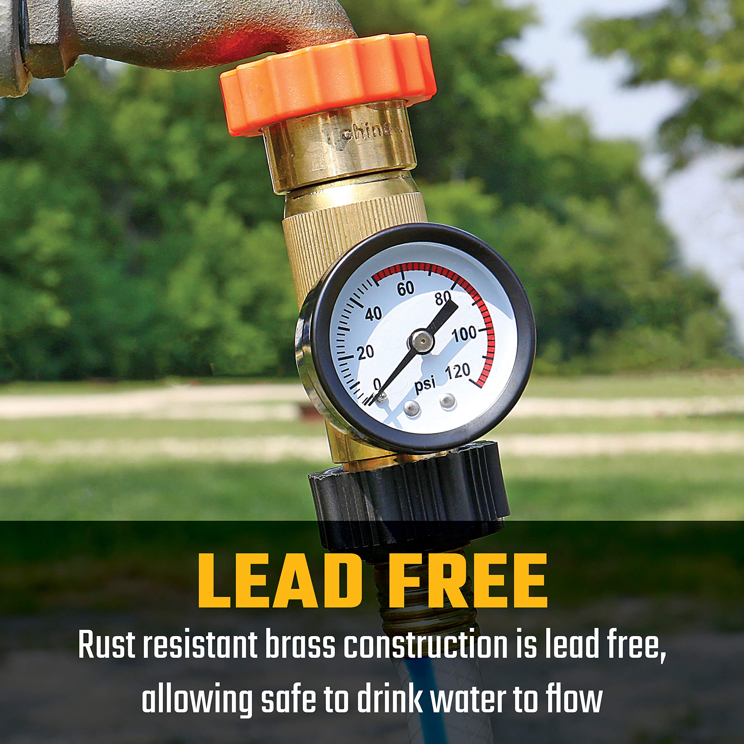 Valterra A01-1124Vp Brass Water Regulator / Gauge Combo (Carded)