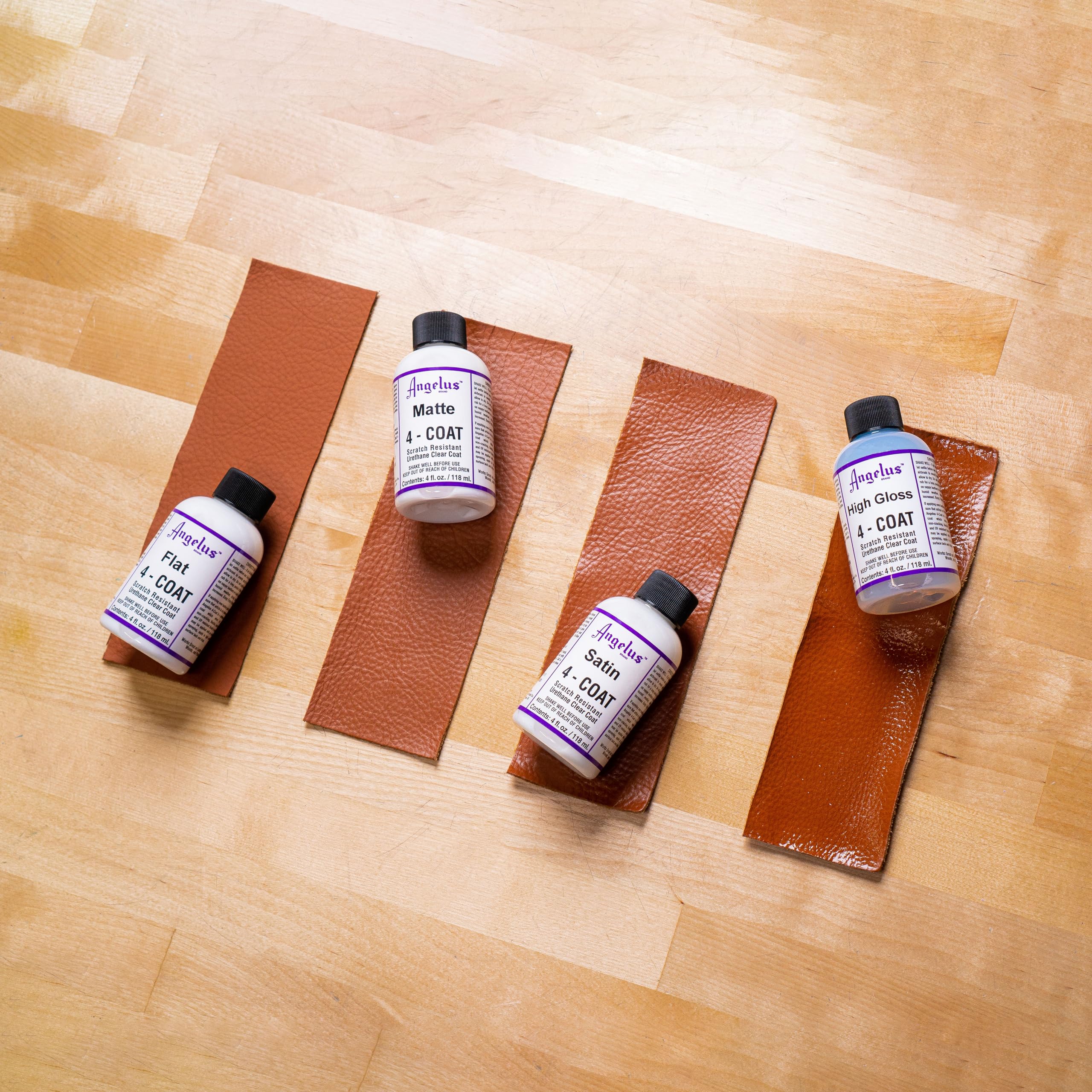 Angelus Satin 4-Coat Scratch-Resistant Leather Sealer - Durable, Flexible, Clear Coat Protection For Leather Shoes, Bags, Jacket