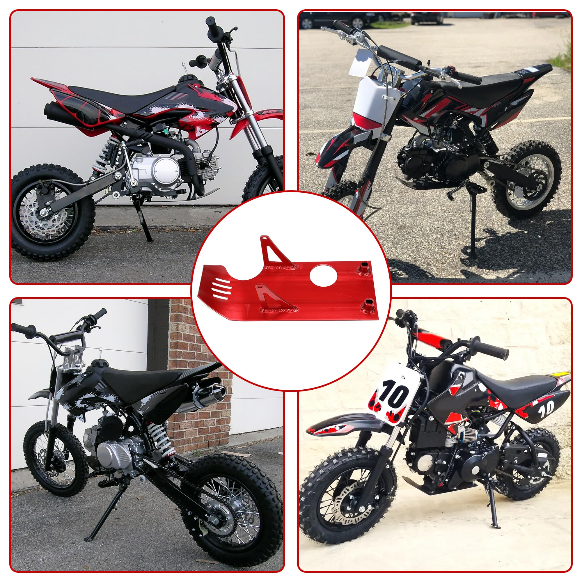 GREHUA Aluminum Pit Bike Engine Skid Plate for SSR110 SSR125 XR50 XR70 CRF50 CXR50 Coolster Apollo Lifan YX KLX GMX NSD Vitacci