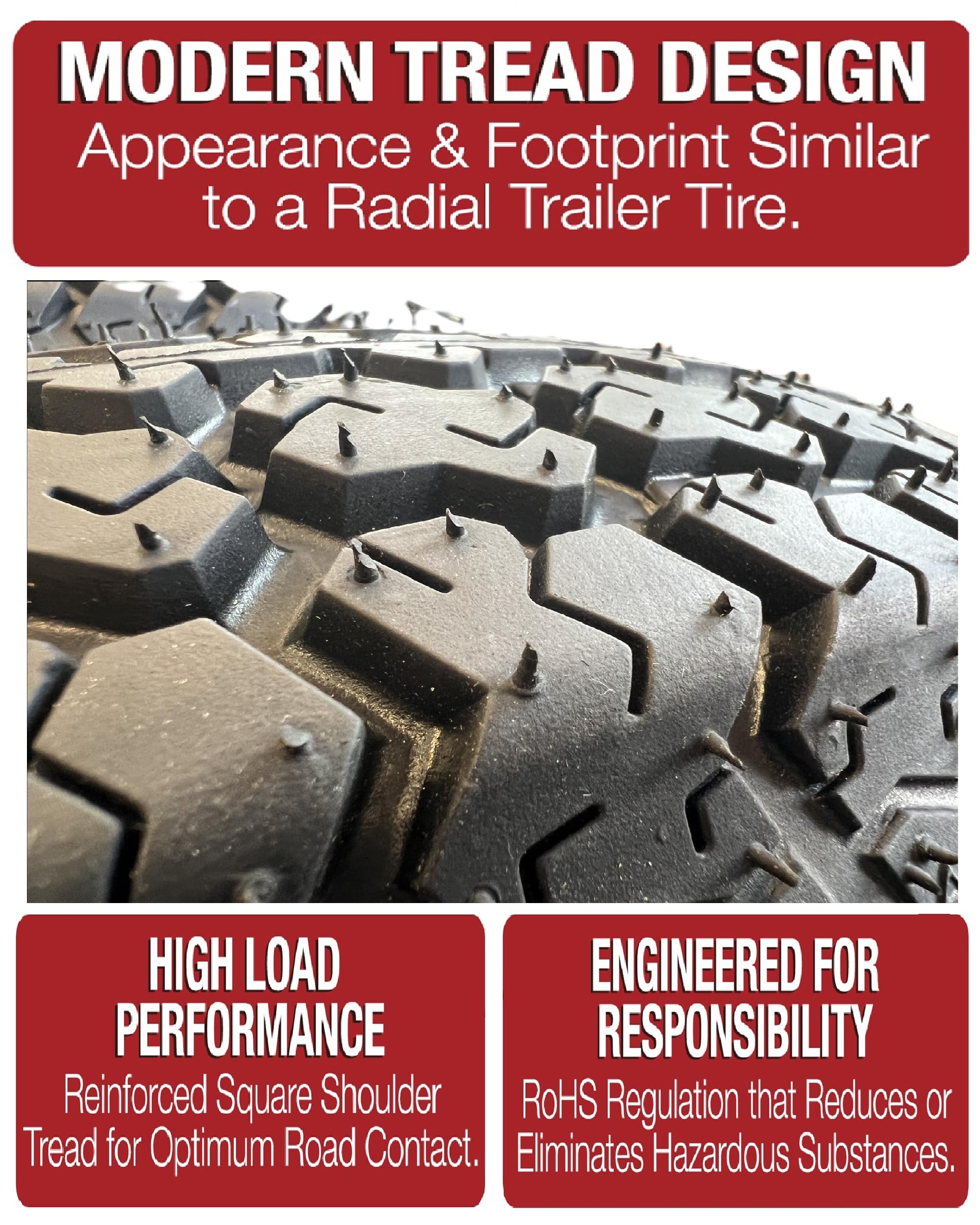 Ecustomrim Trailer Tire On Rim St205/75D15 F78-15 Load Range C 5 Lug Silver Modular Wheel - 2 Year Warranty W/Free Roadside