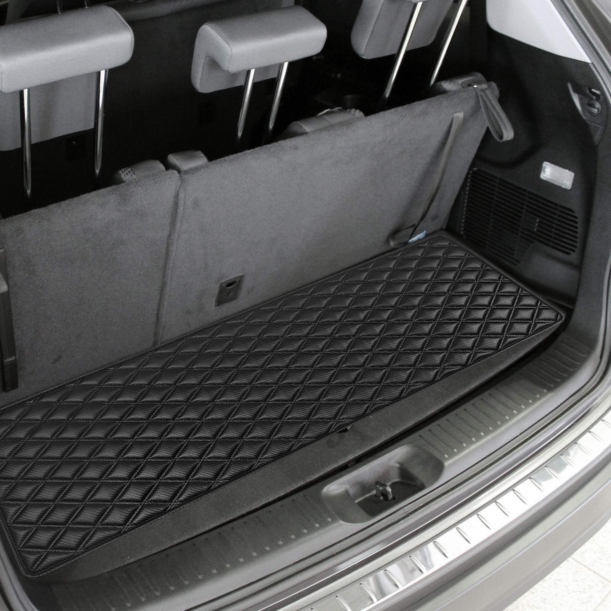 Fh Group F16501 Deluxe Heavy-Duty Faux Leather Diamond Pattern Multi-Purpose Cargo Liner (Black) 14 Inches - Universal Fit For C