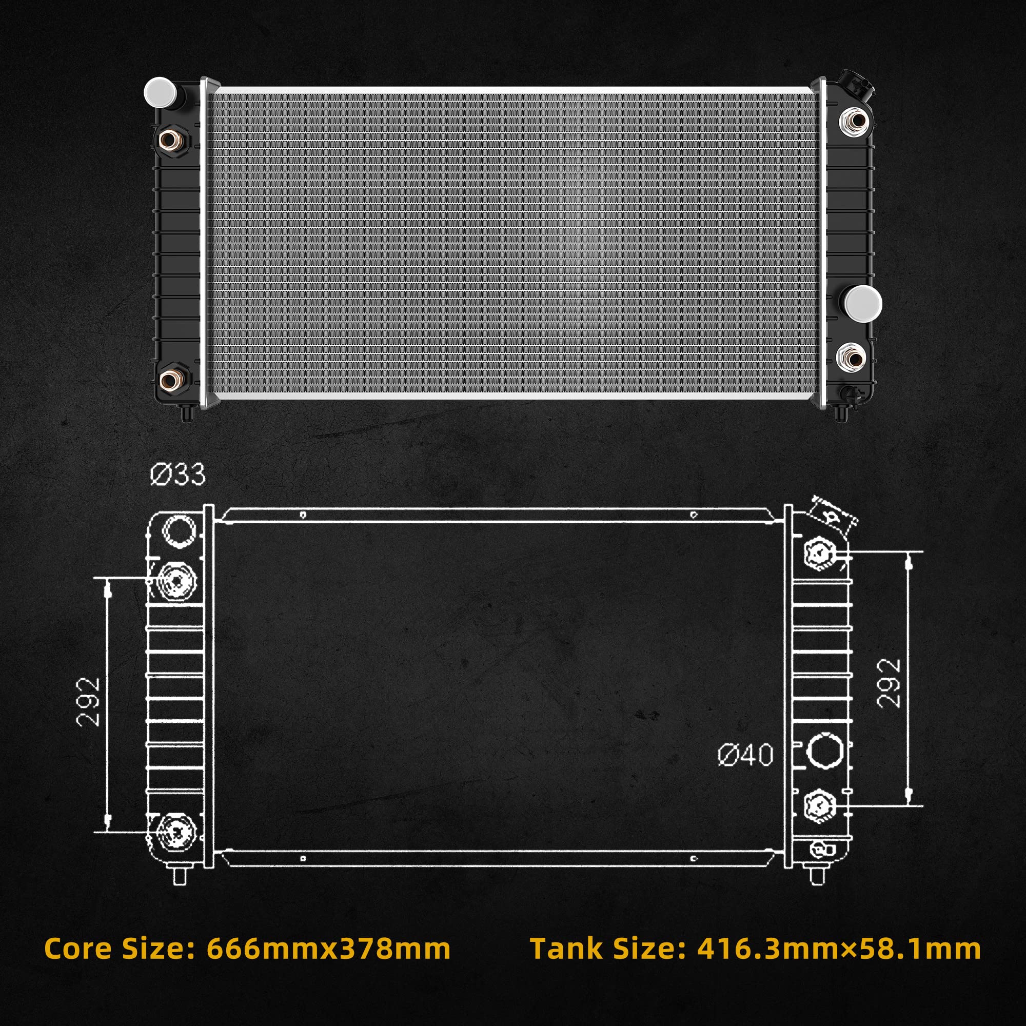 Dwvo Radiator Complete Radiator Compatible With Gmc Chevy Blazer S10 Jimmy Sonoma Hombre Bravada 4.3L V6 Dwrd1012
