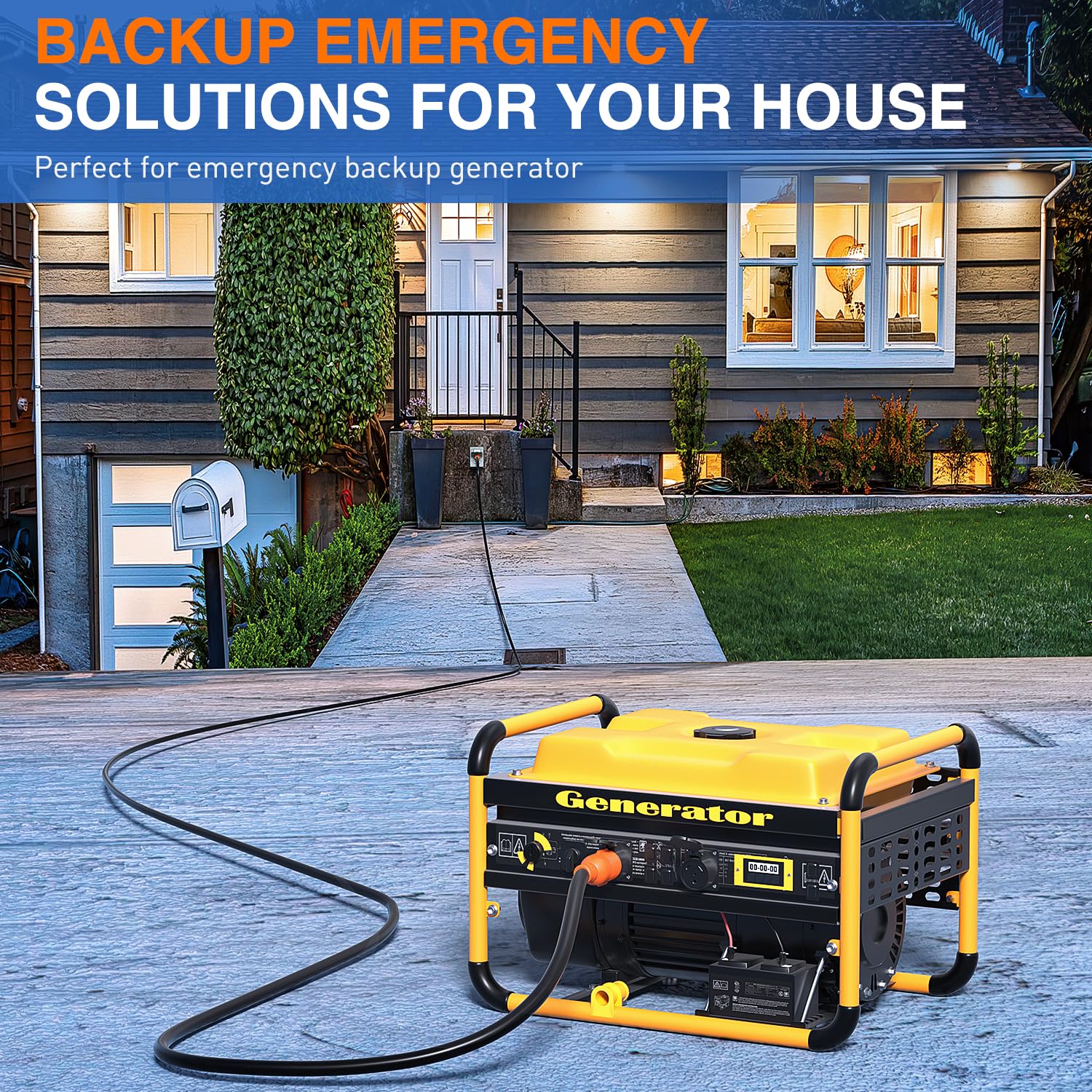 Nilight 30 Amp 50Ft Generator Extension Cord 125/250V 7500 Watt Heavy Duty 10 Gauge Pure Copper Stw Wire Etl Listed 4 Prong L14-