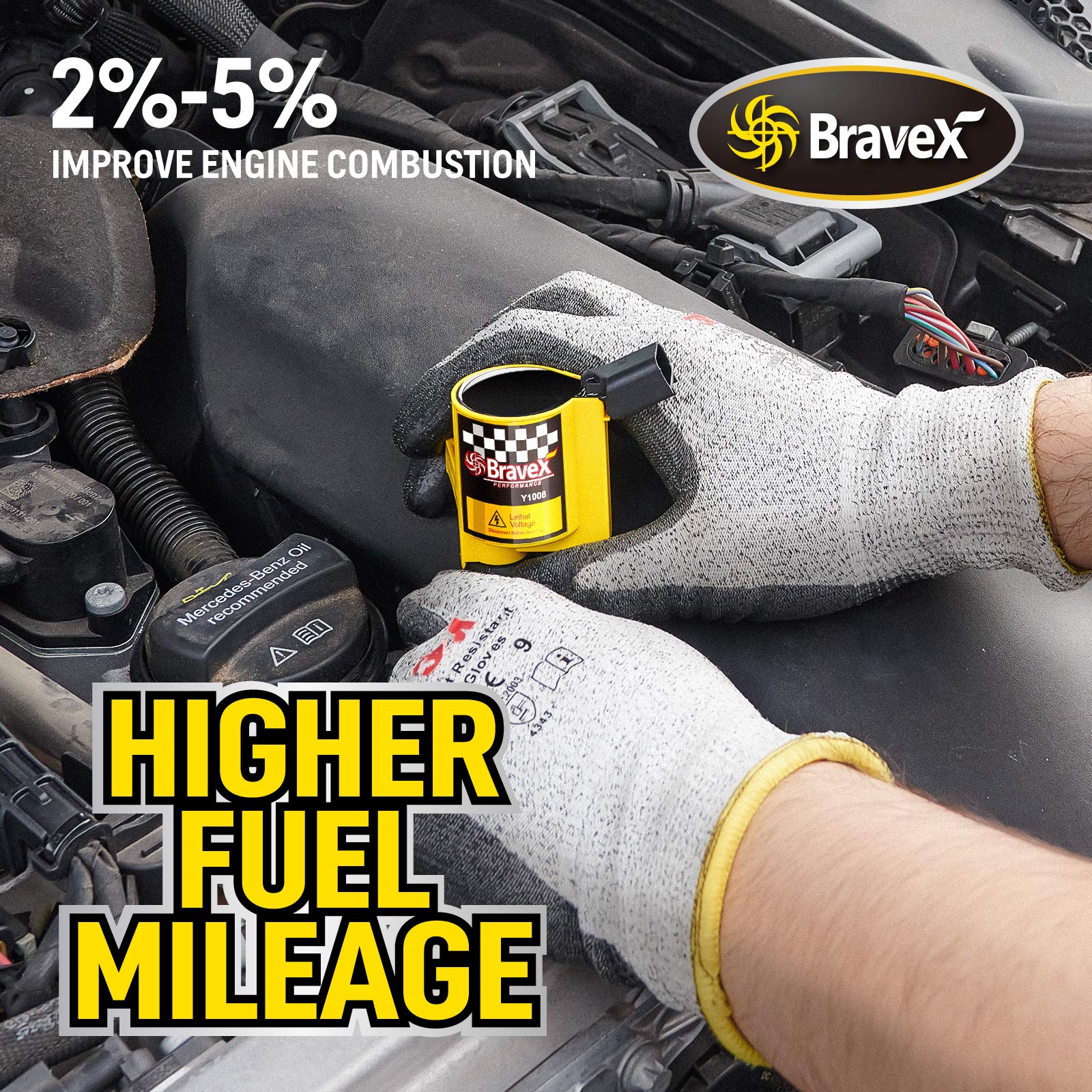 Megaflint High Performance Ignition Coil 8 Pack for Ford F-Series & More - 15% Energy Boost, Compatible DG508 DG457 DG472 DG491 (Yellow)